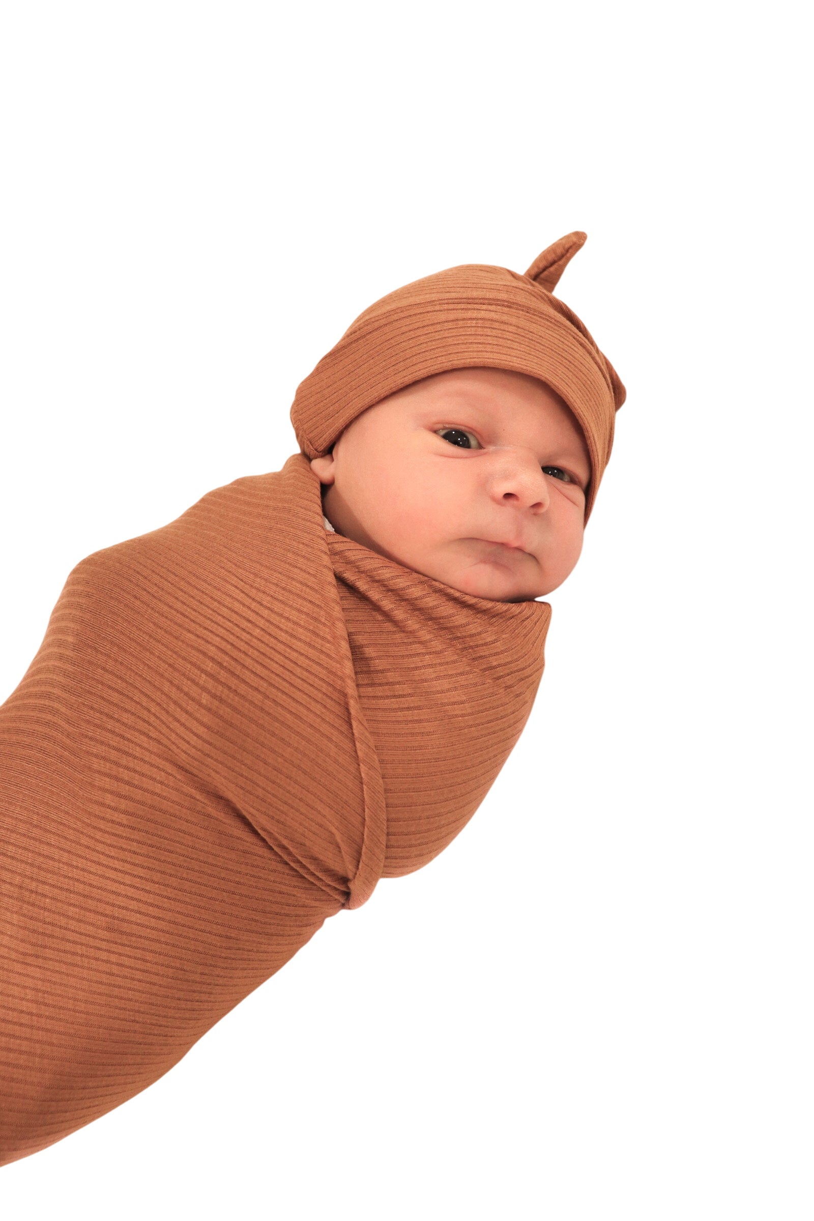 Cocoa Ribbed Stretch Swaddle