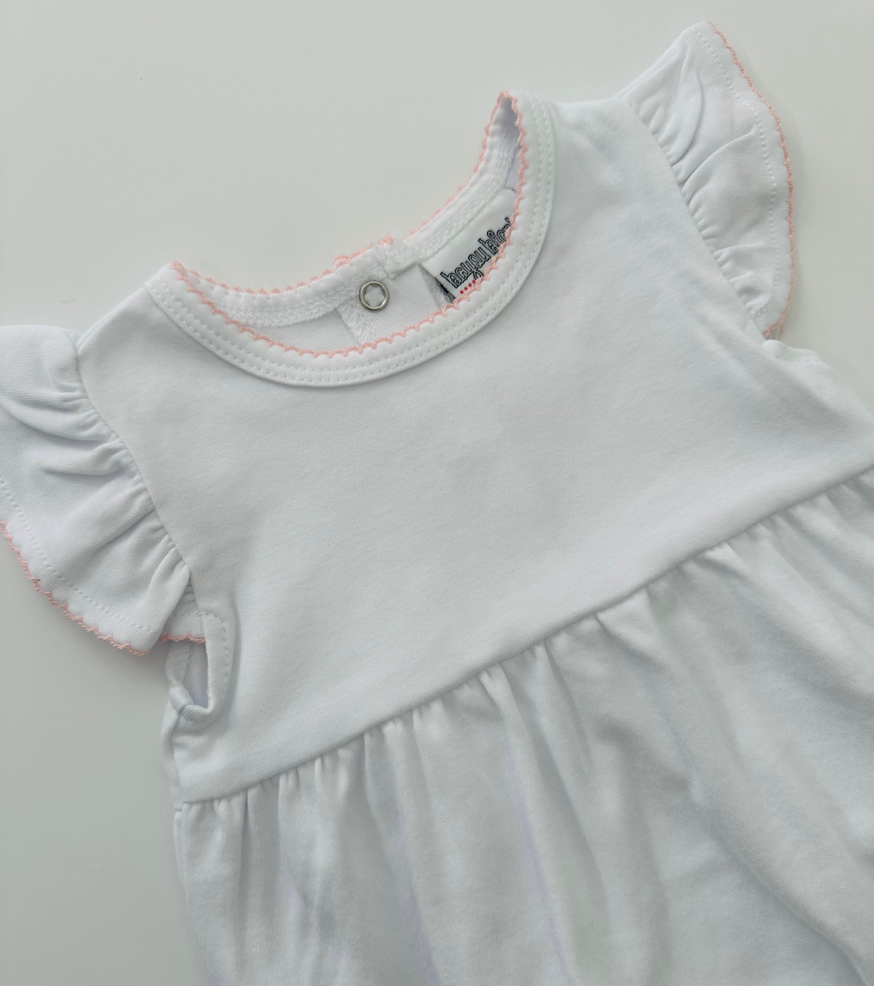 Knit Flutter Sleeve Bubble With Picot Trim