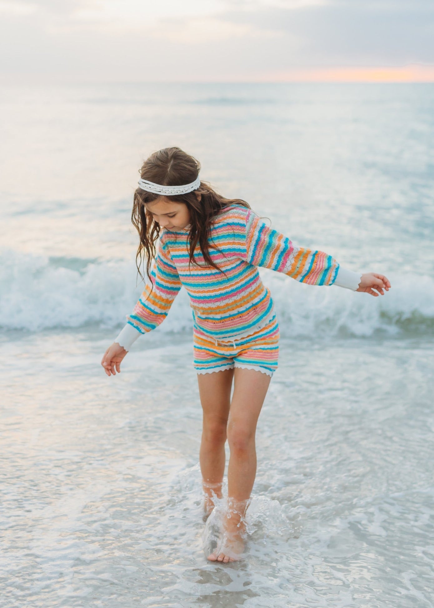 Retro Stripe Knit Short