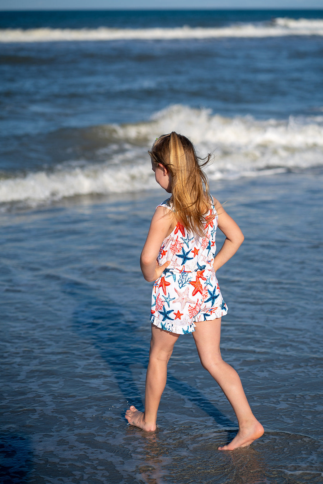 Star-spangled Starfish Tank And Ruffle Shorts Set