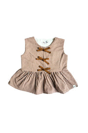 Chocolate Gingham Peplum