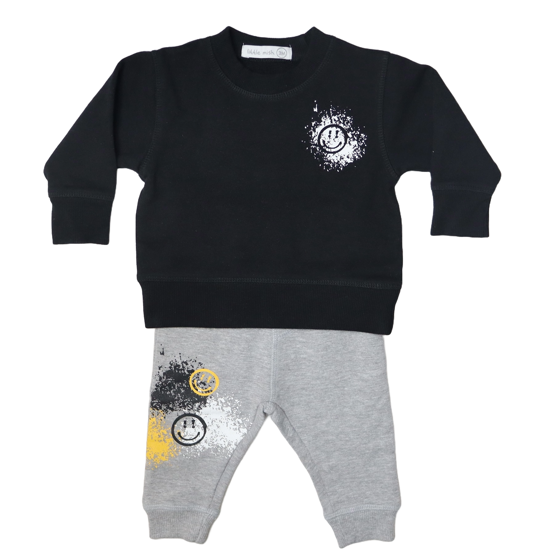 Baby Sweat Set - Happy Graffiti Black