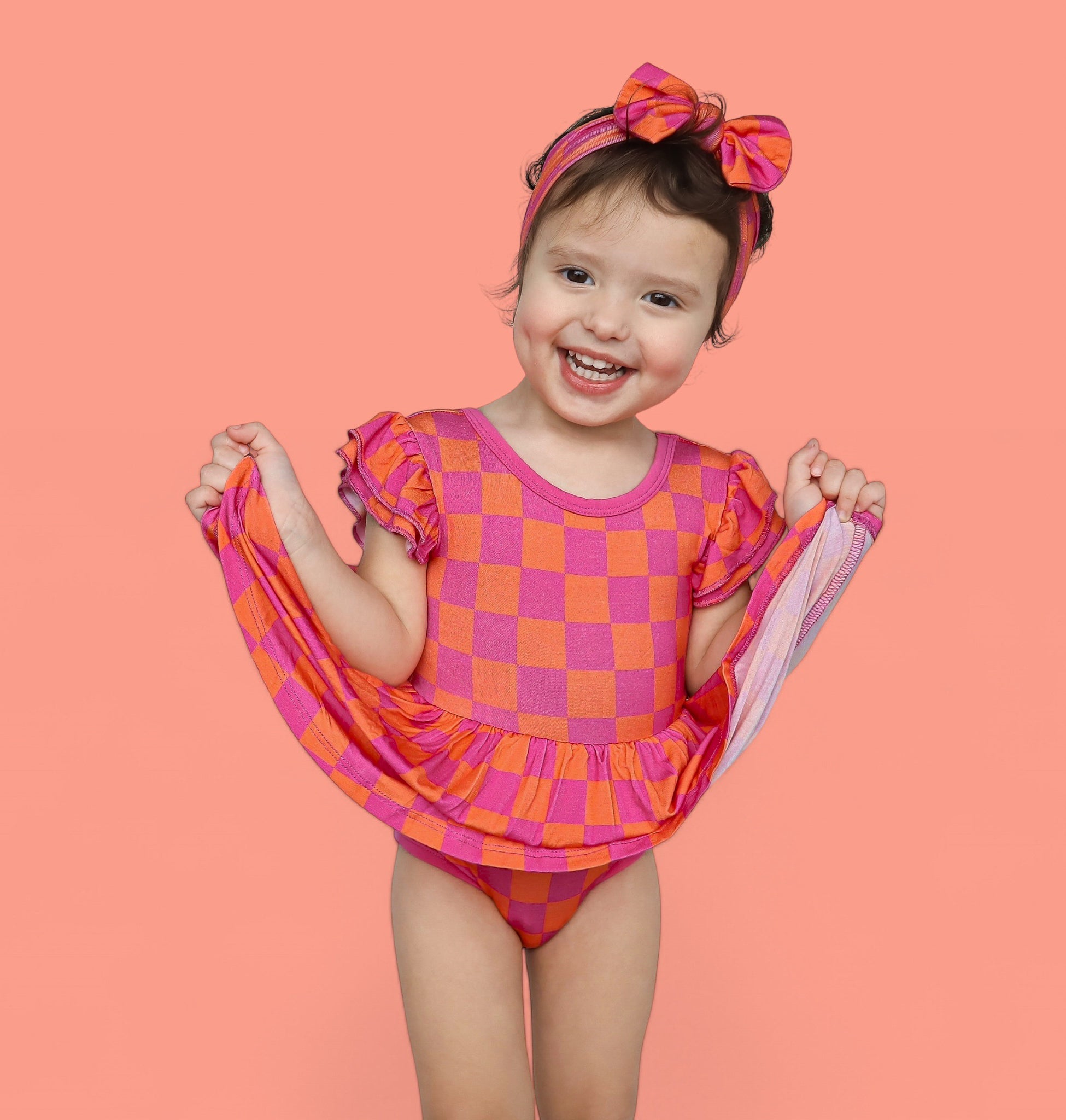 Neon Dreams Checkers Dream Bodysuit Dress