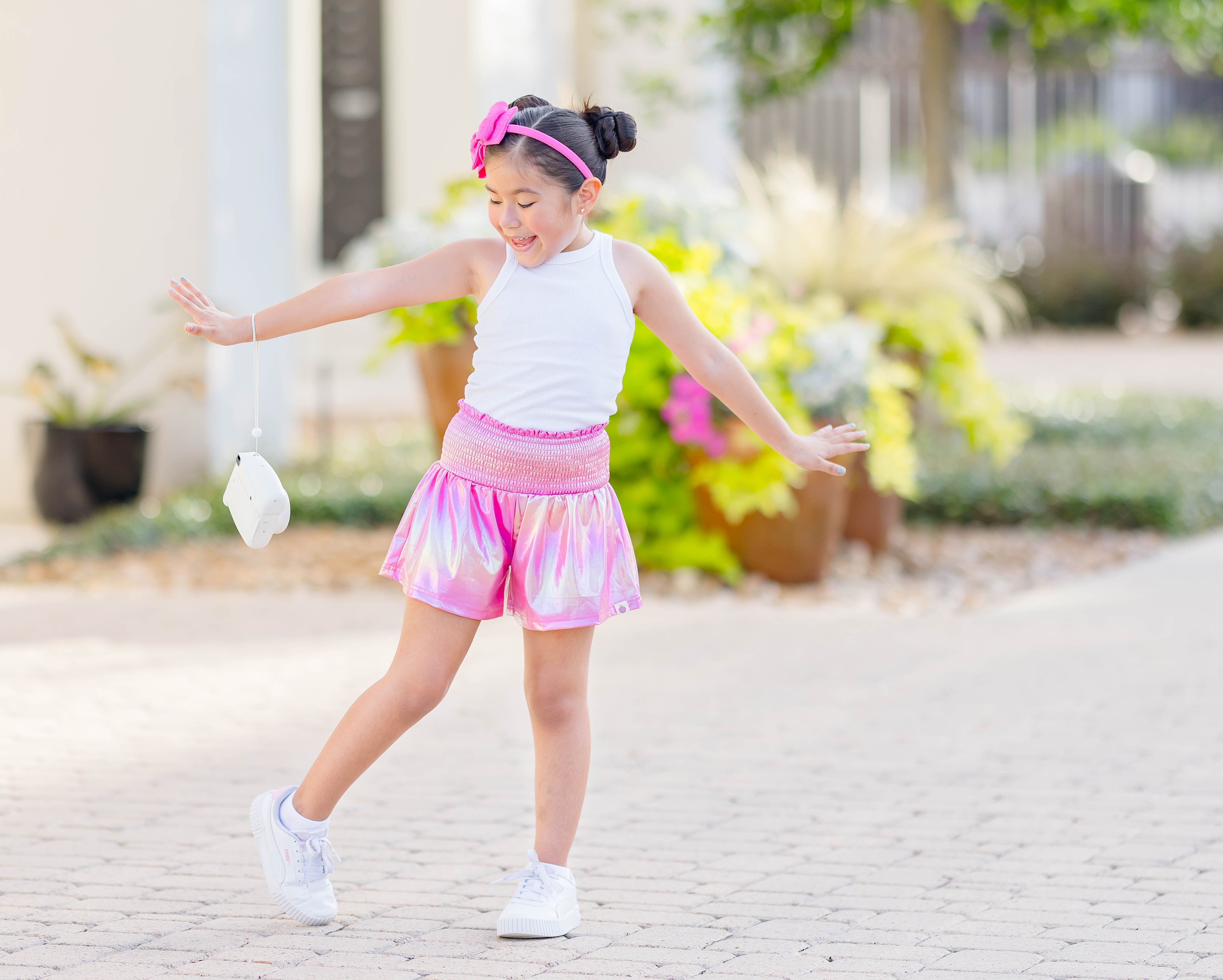 Flowy Metallic Shorts - Barbie Girl