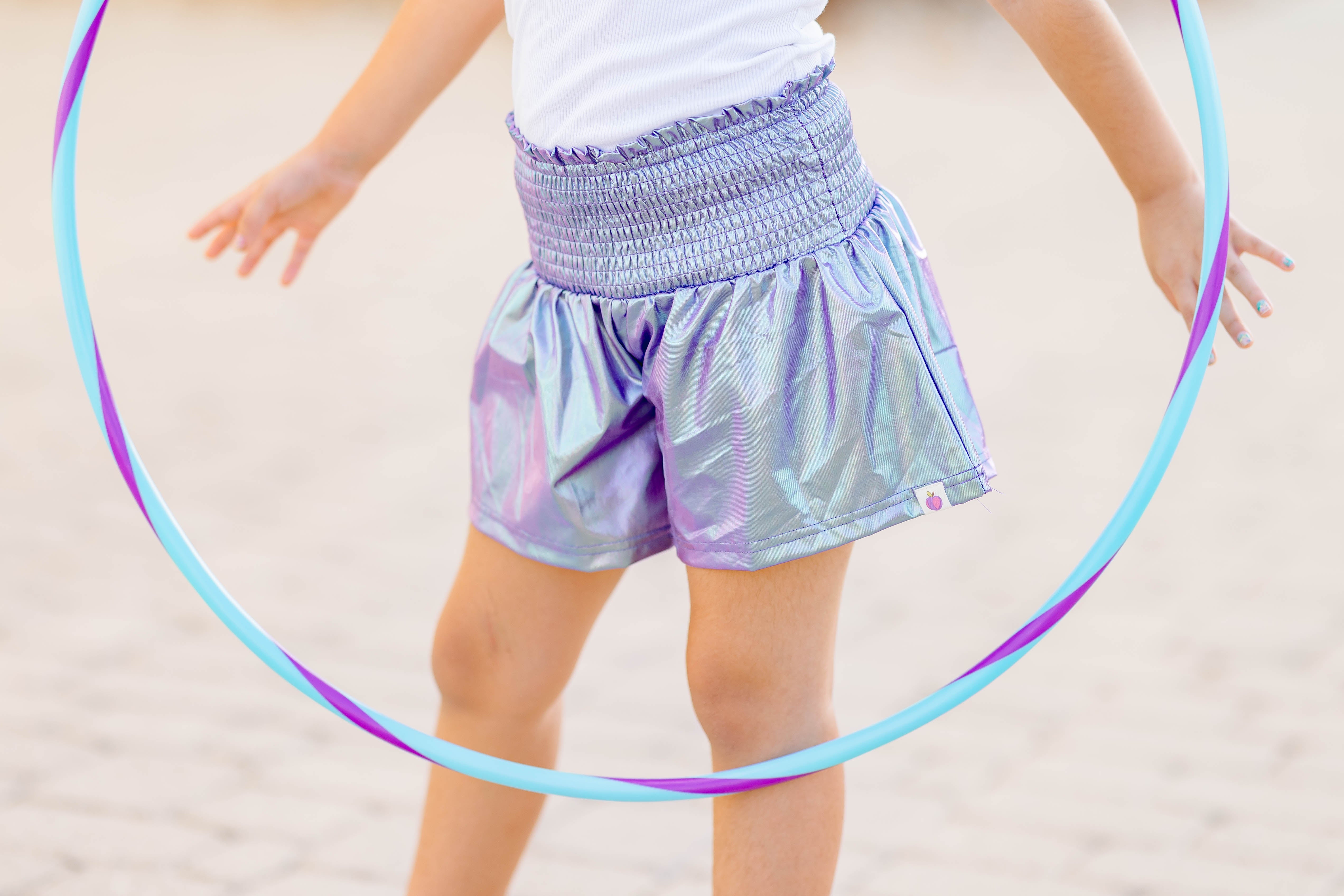 Flowy Metallic Shorts - Plum Perfect