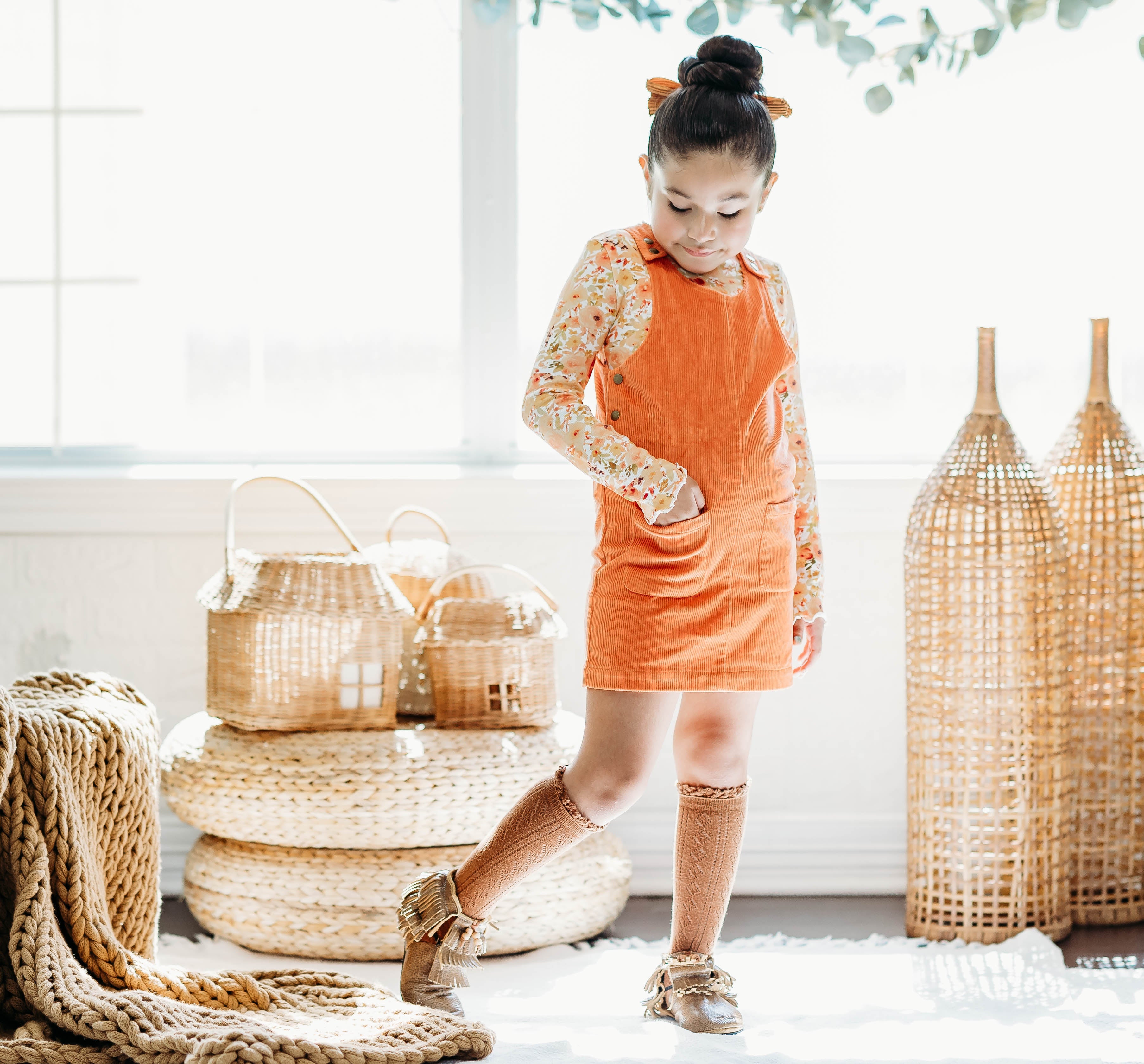 Parker Corduroy Jumper Set - Autumn Blaze (running Small)