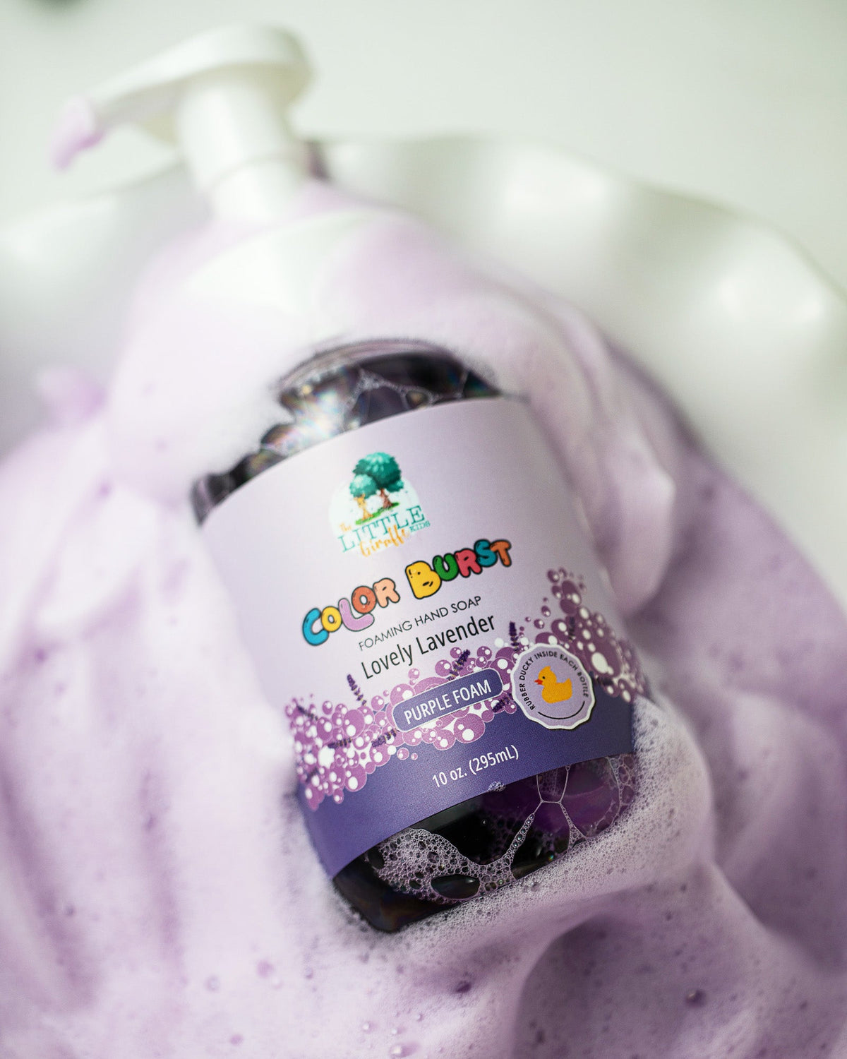 Non-toxic Colorful Foaming Hand Soap. Purple Foam Lavender Scented