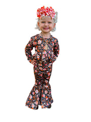 Fall Floral High Waisted Ruffle Bell Set