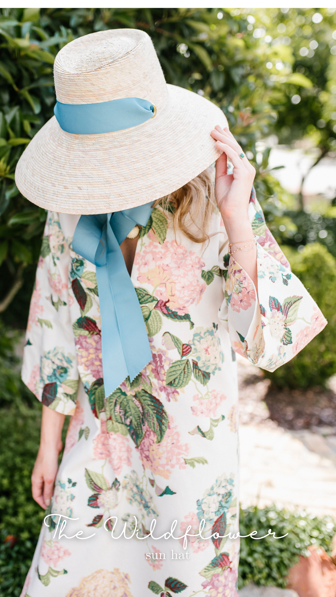 Wildflower Sun Hat - Olive Green Wide & Short Grosgrain Ribbon