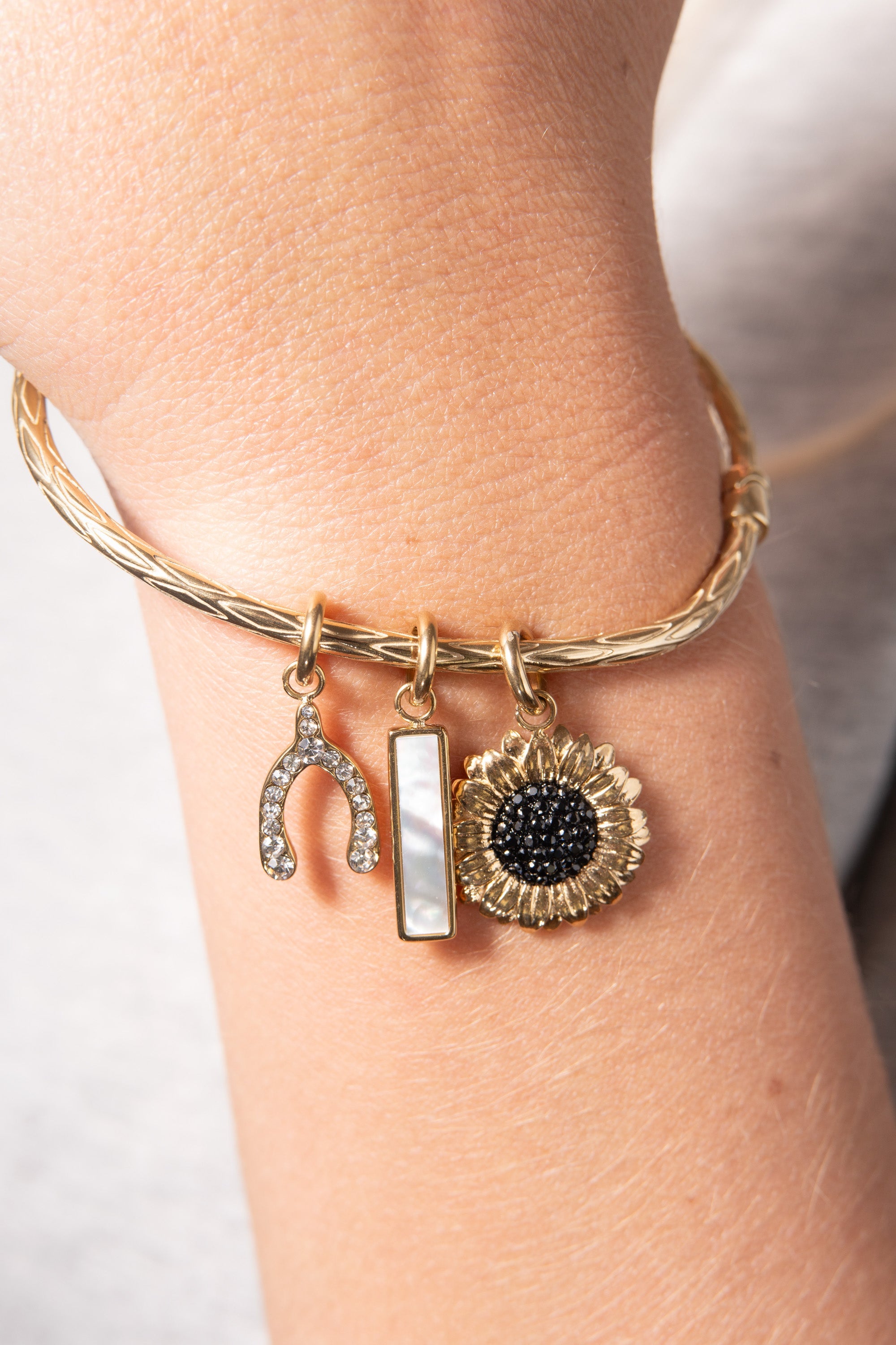 Mother Of Pearl Gemstone Interchangeable Bar Charm