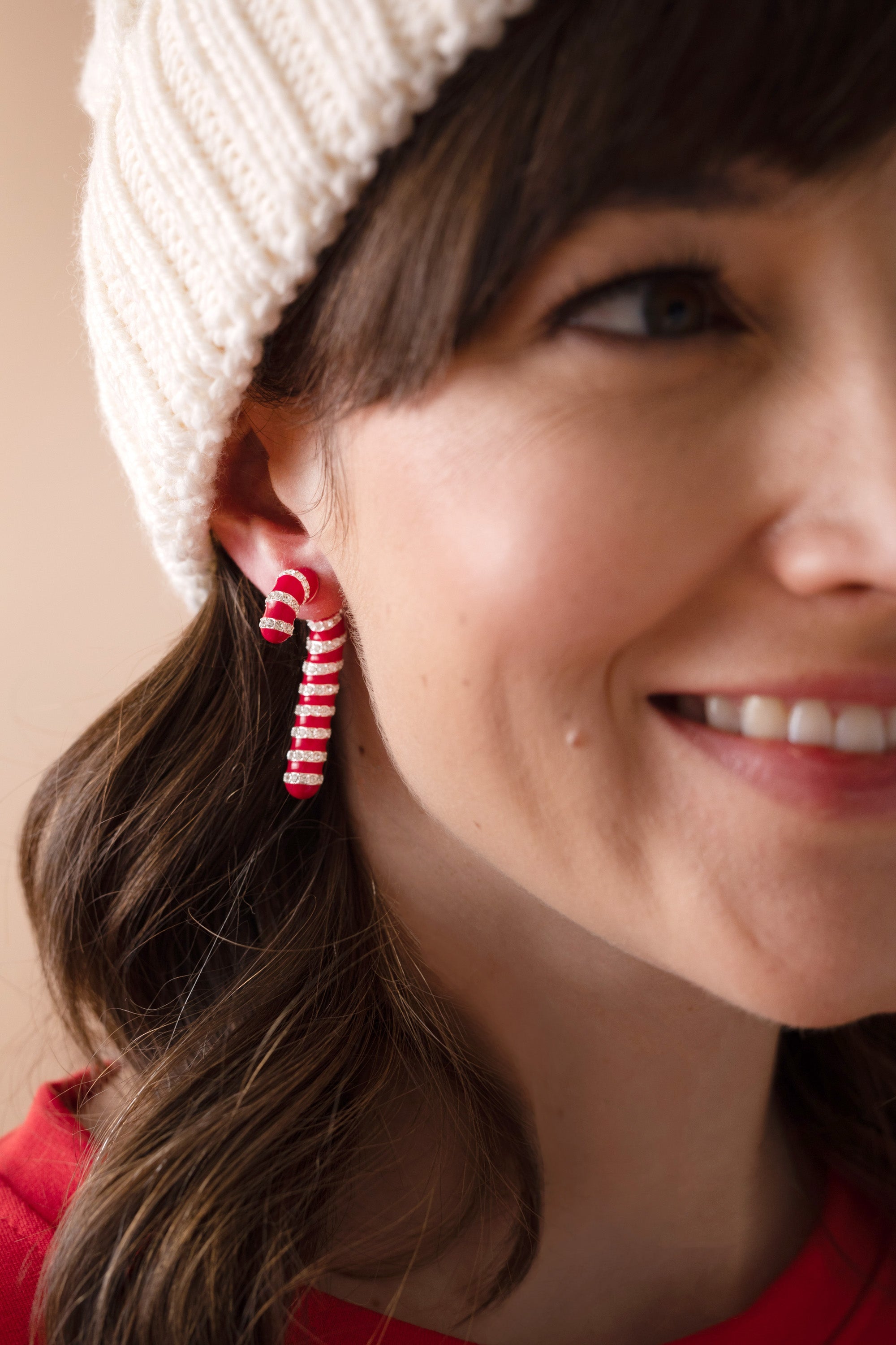Candy Cane Front-back Earrings