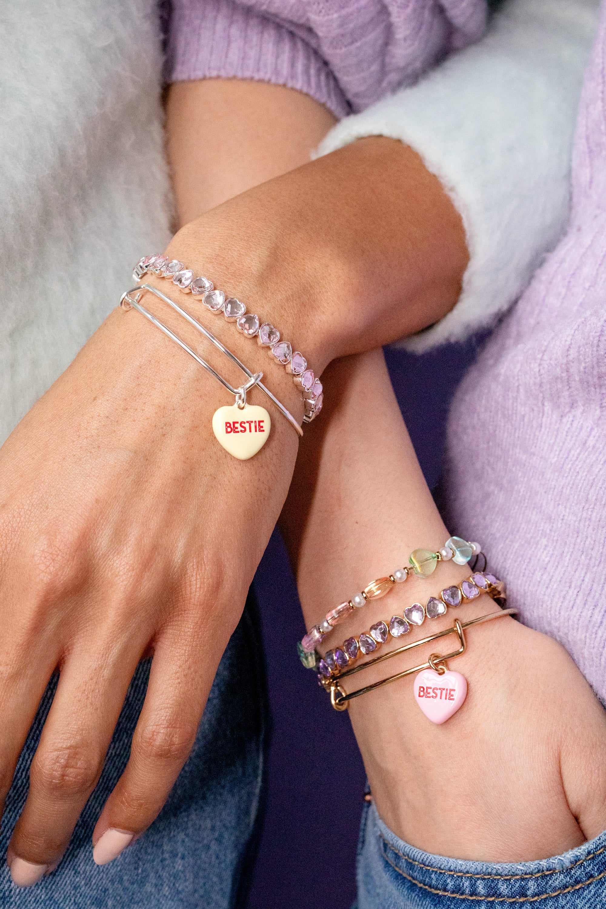 Sweethearts® 'bestie' Charm Bangles Set Of 2