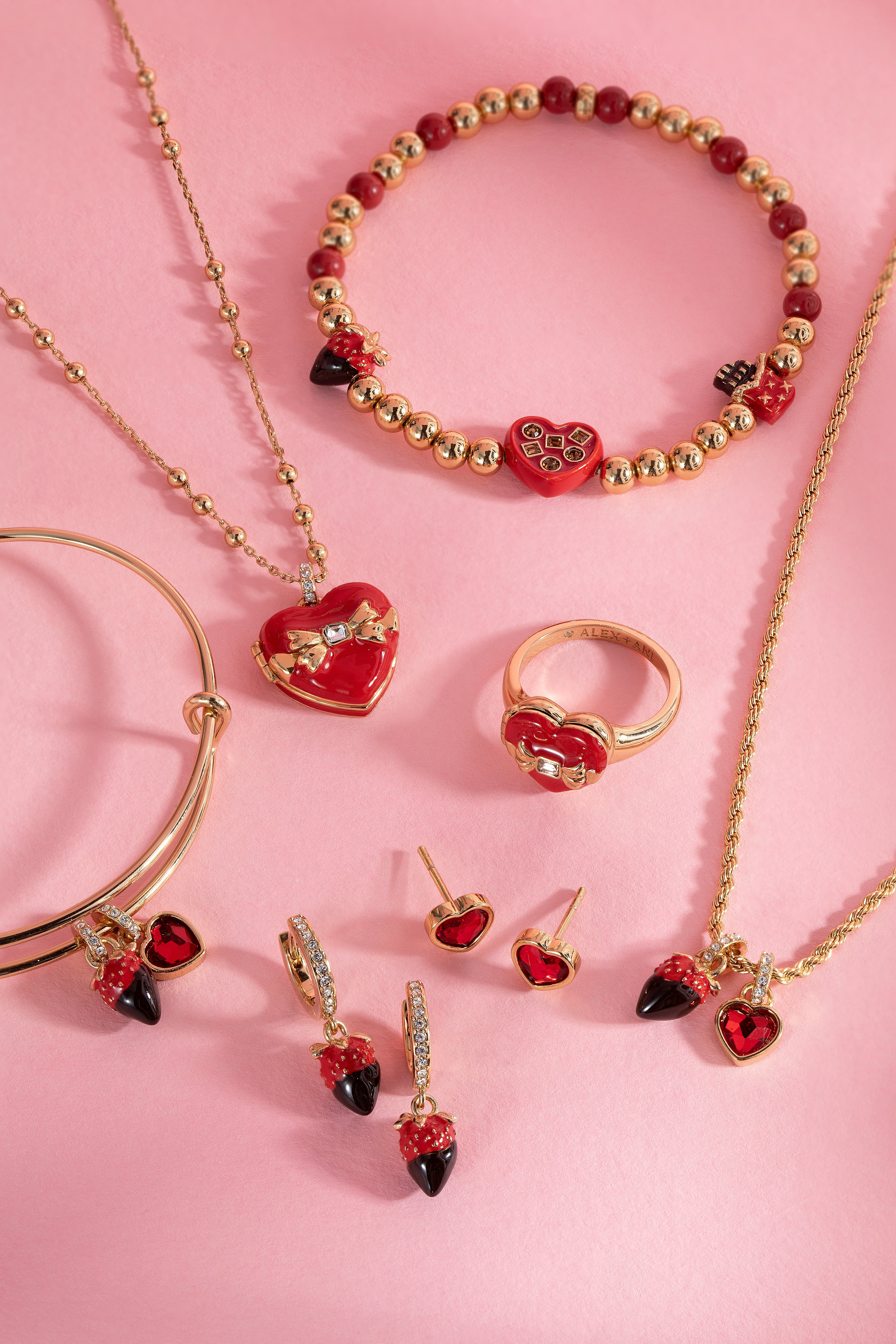 Chocolate-covered Strawberry Duo Charm Bangle