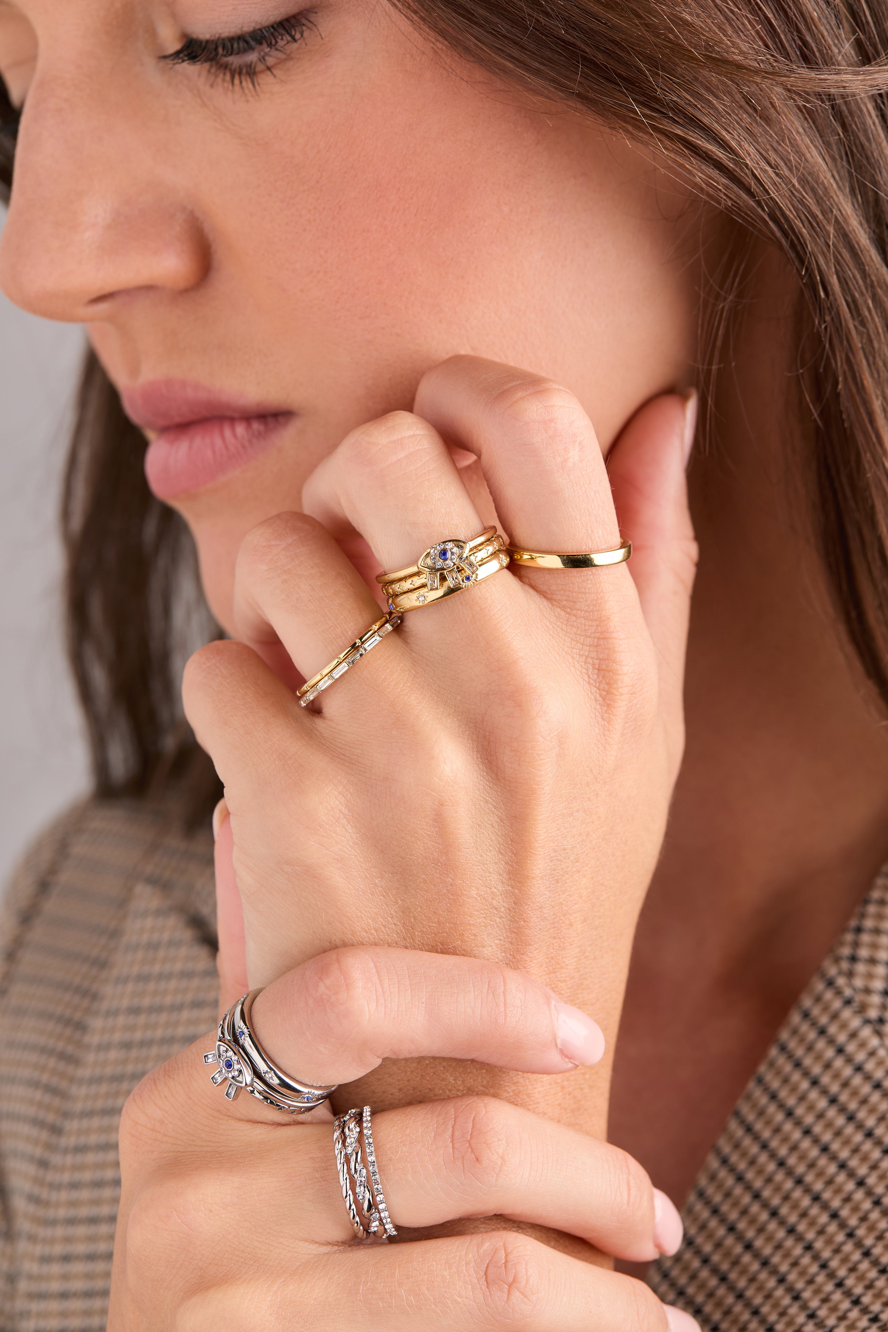 Evil Eye Stacking Ring Set Of 3