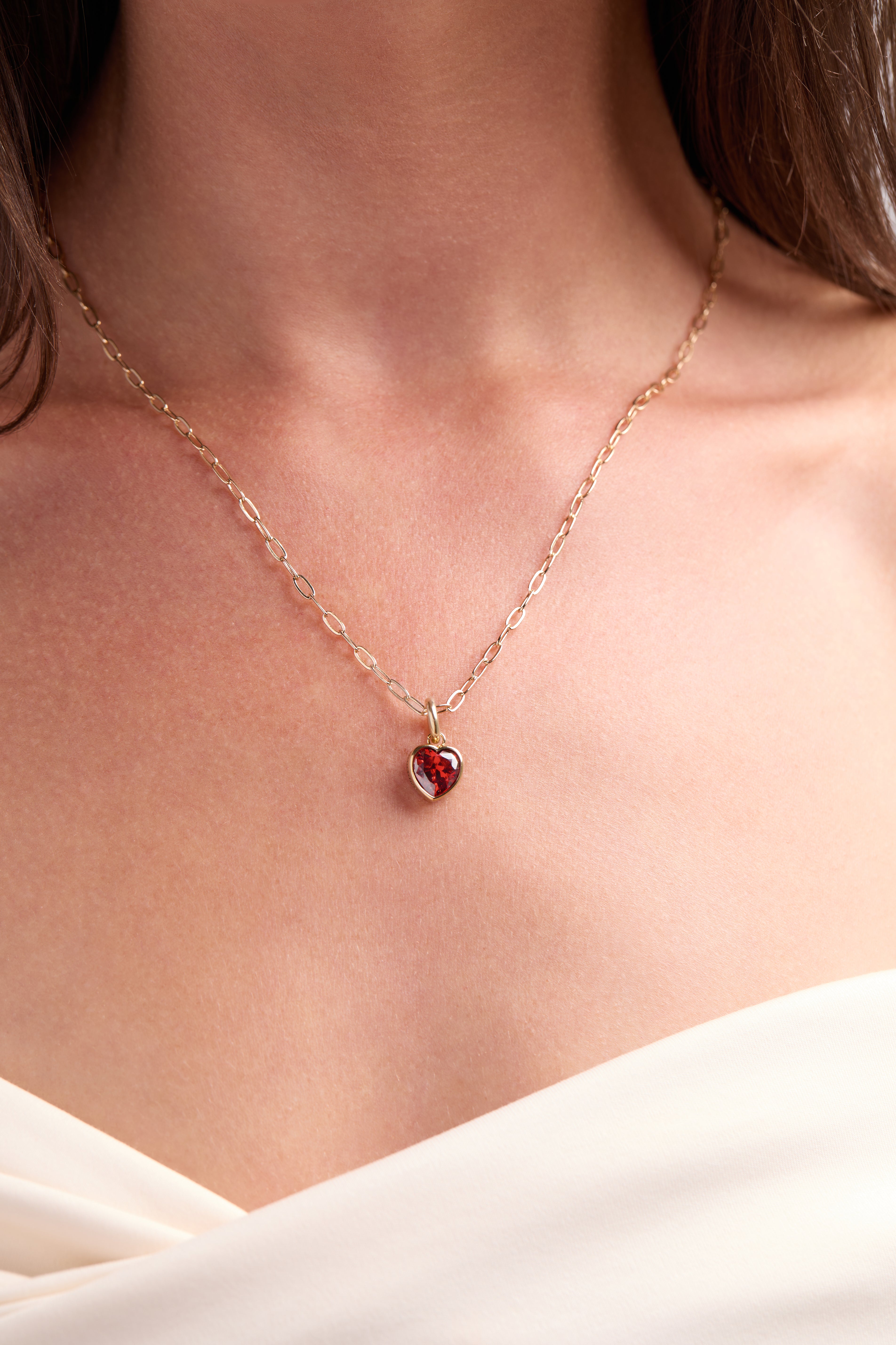 January 'courage' Heart Birthstone Charm