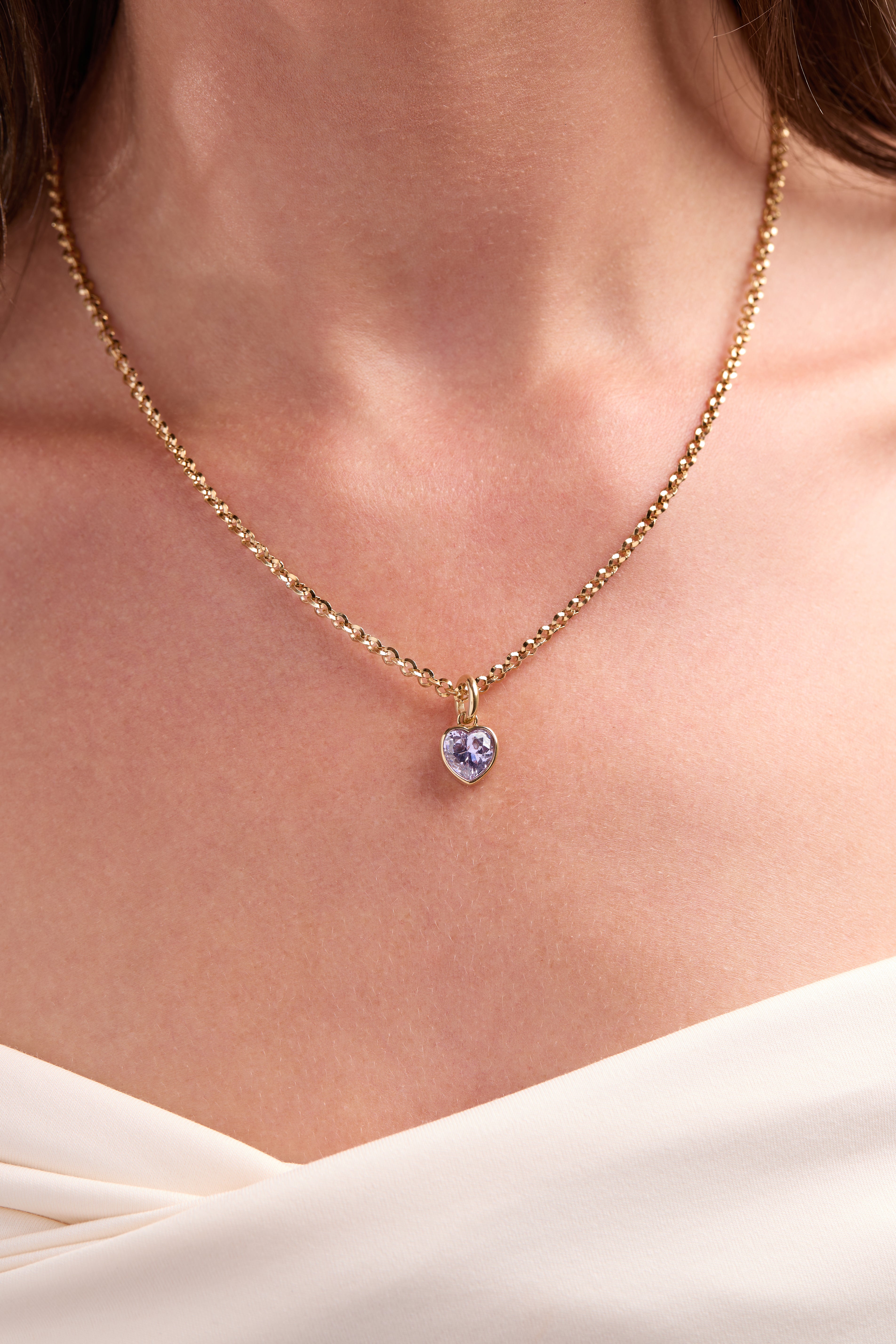 June 'luck' Heart Birthstone Charm