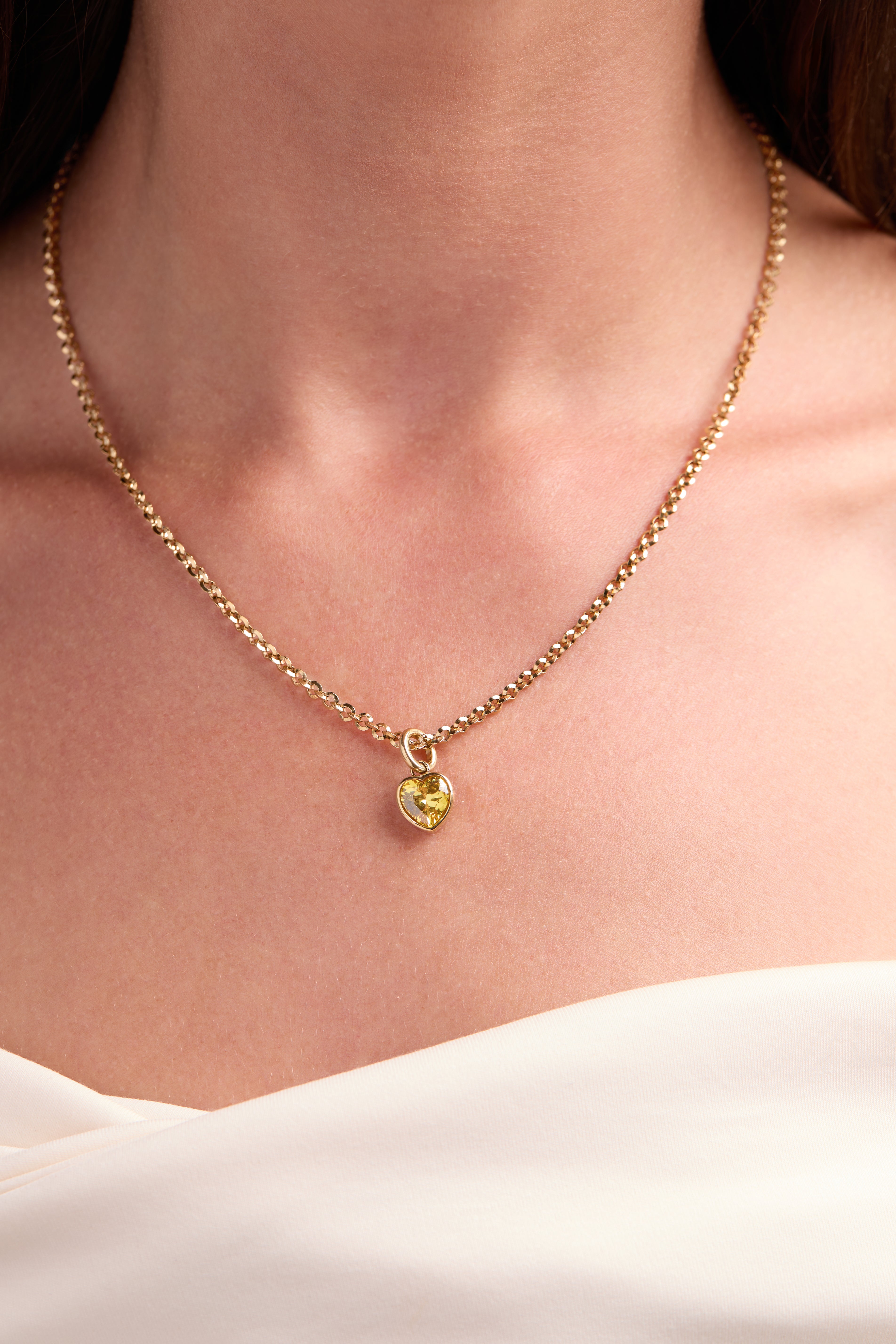 November 'balance' Heart Birthstone Charm