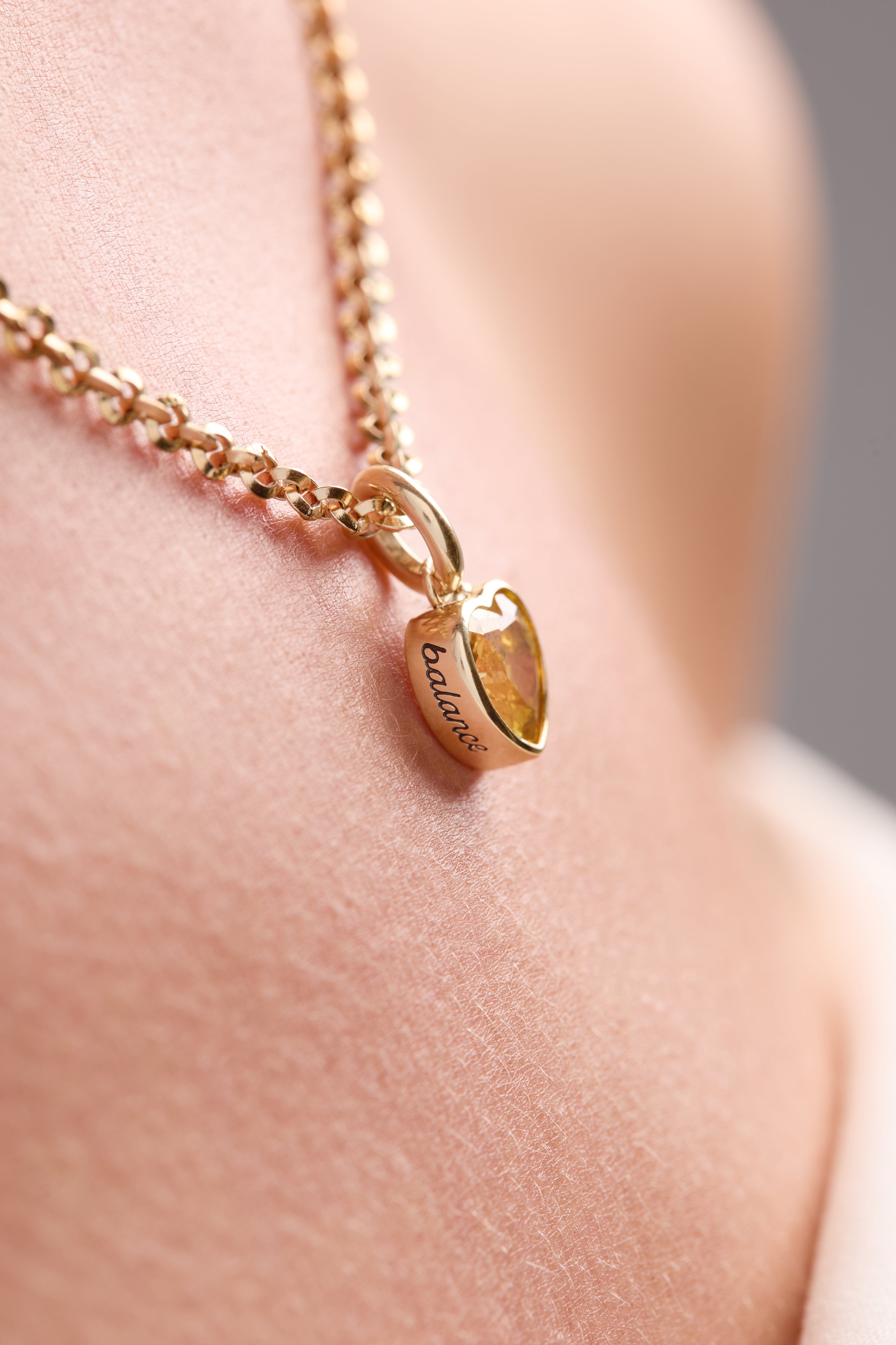 November 'balance' Heart Birthstone Charm