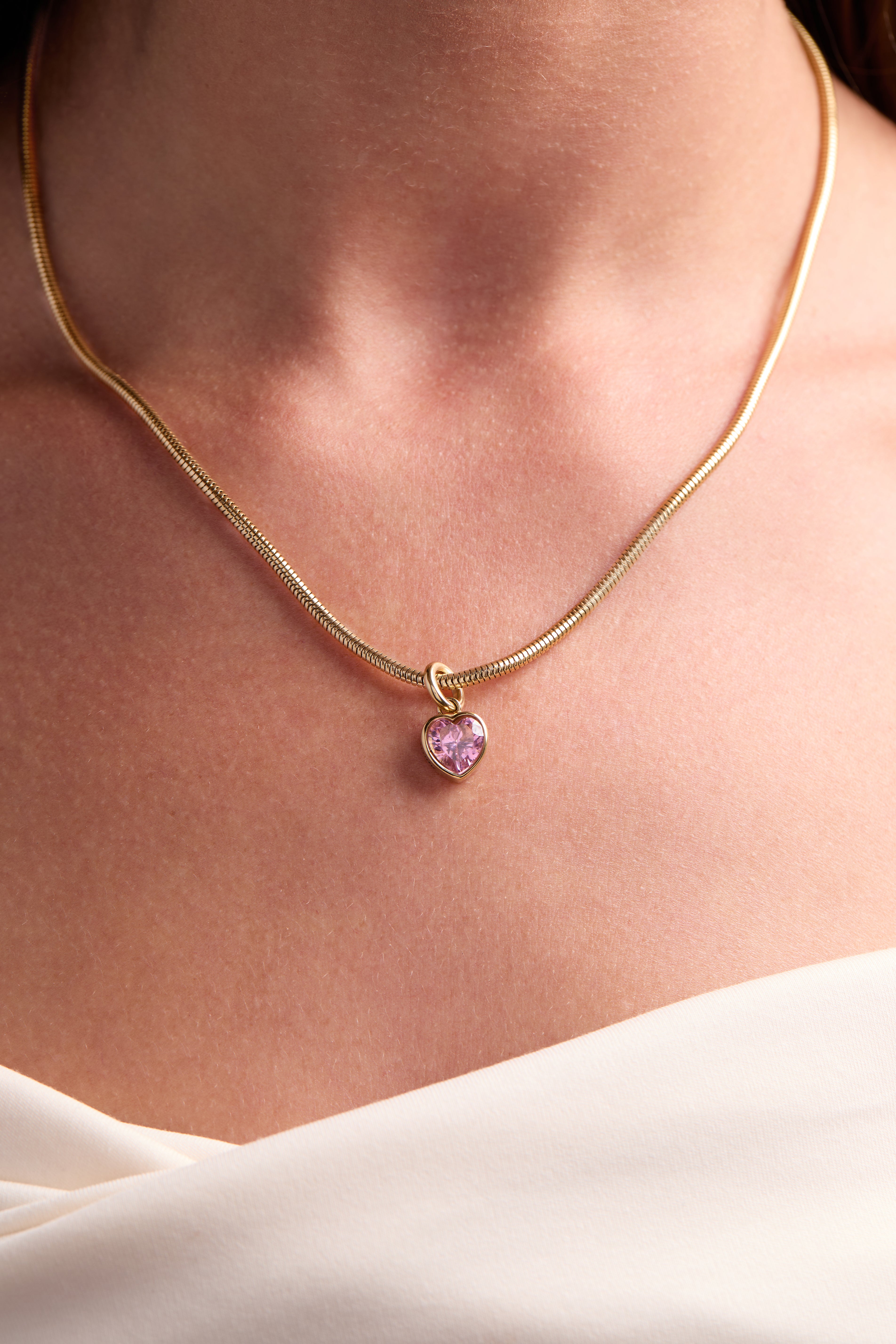 October 'serenity' Heart Birthstone Charm