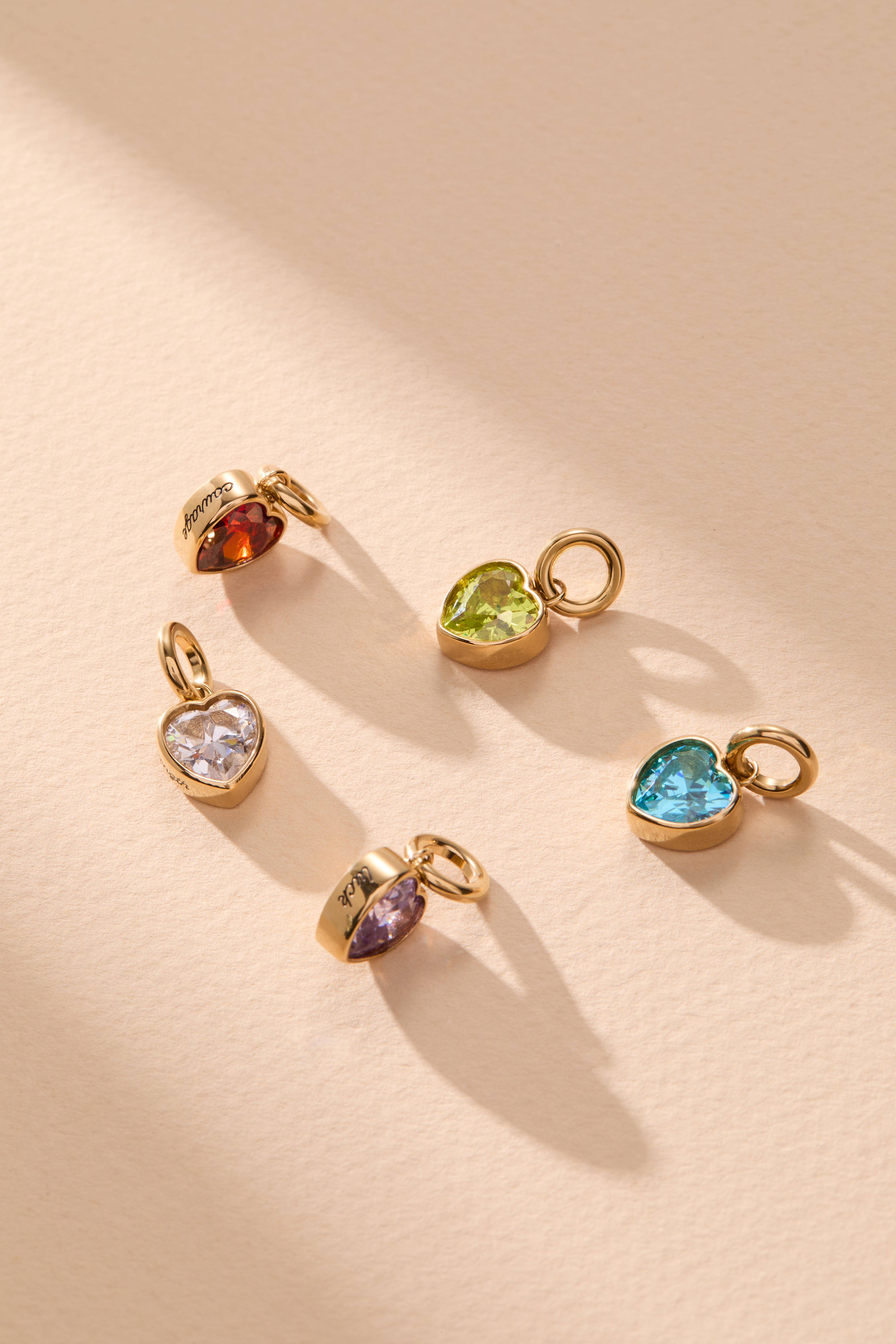 January 'courage' Heart Birthstone Charm