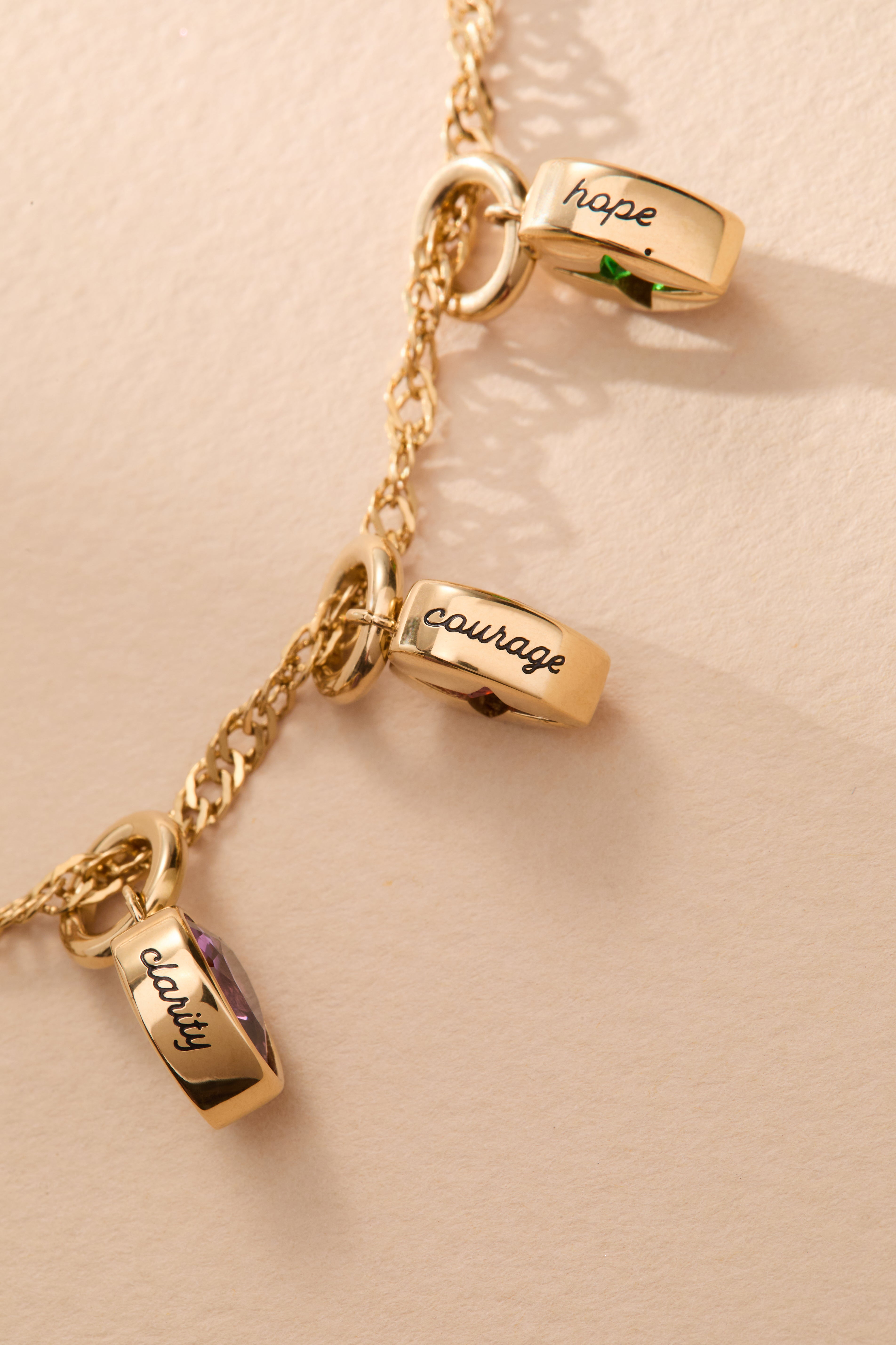 January 'courage' Heart Birthstone Charm