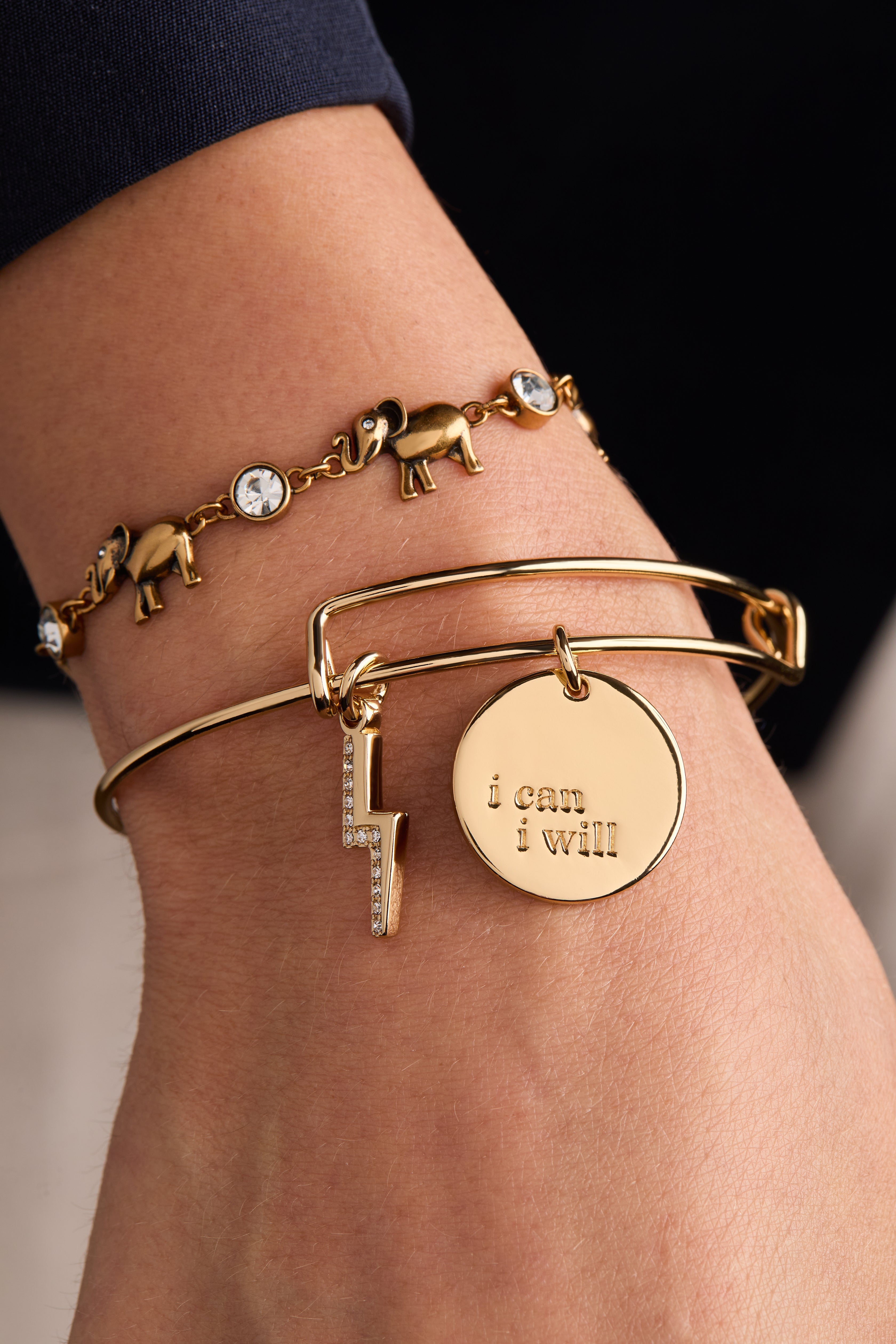 “i Can, I Will” Duo Charm Bangle
