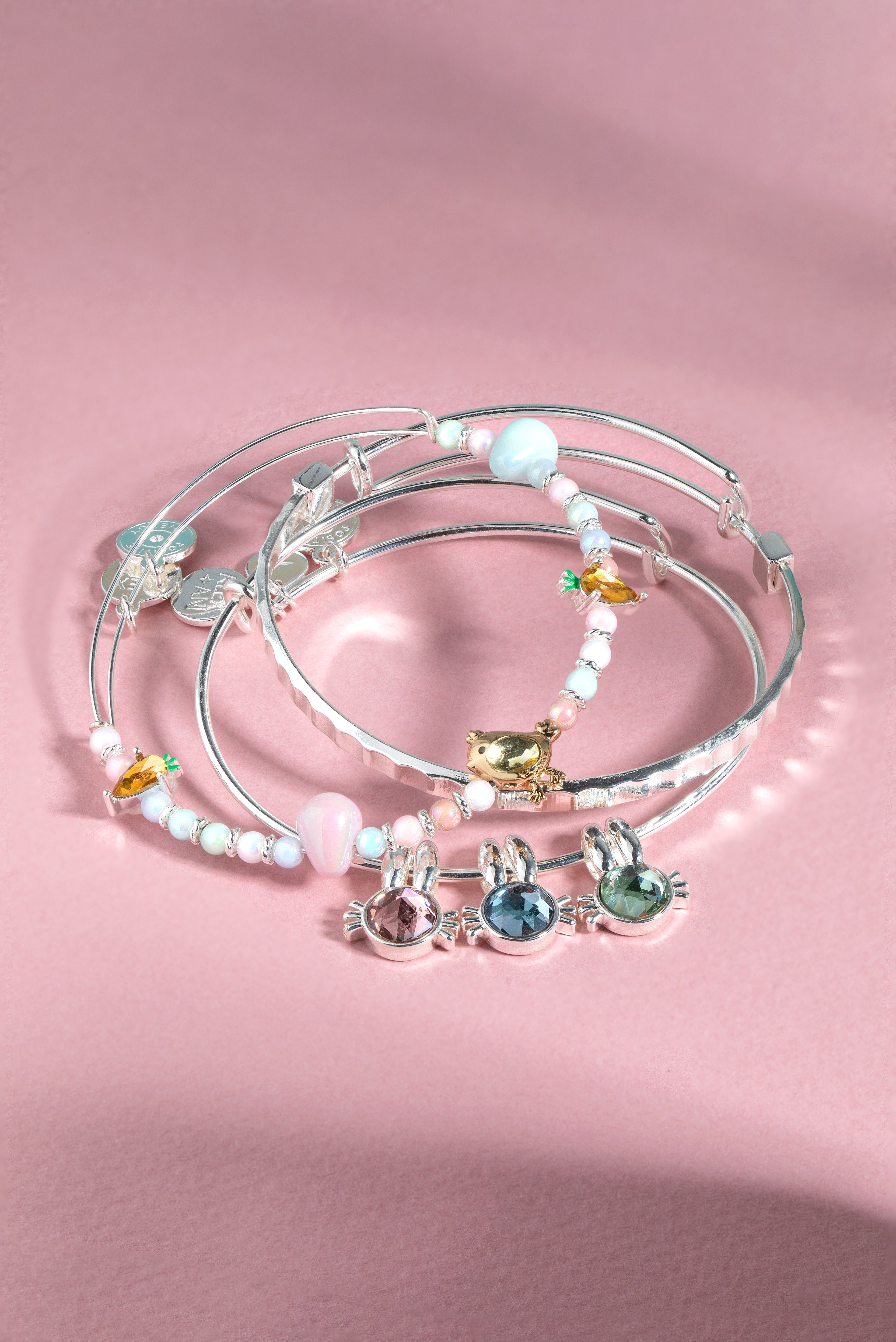 Crystal Bunny Bangles Set Of 3