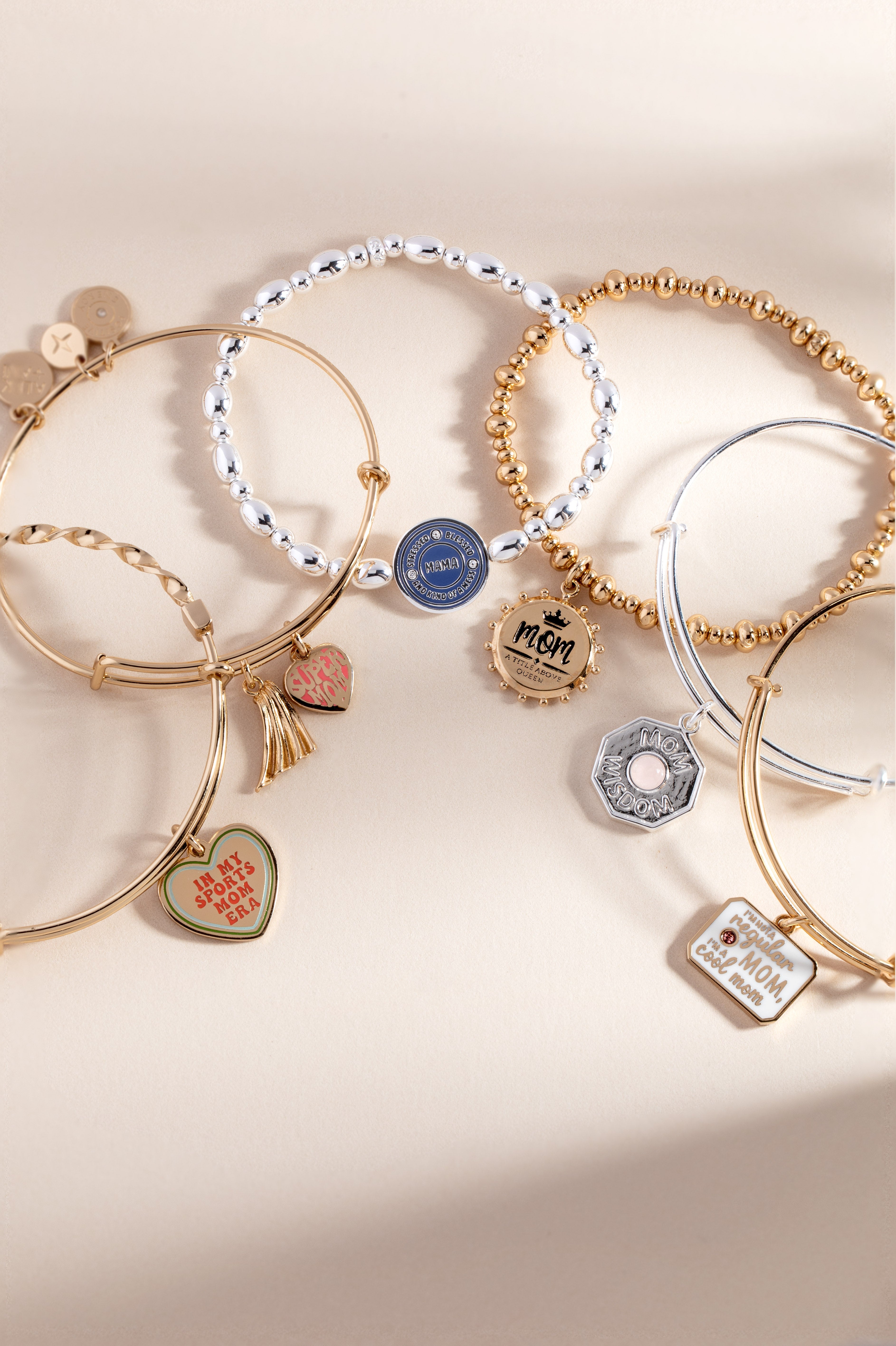 “mama — Stressed, Blessed And Kind Of A Mess” Stretch Bracelet