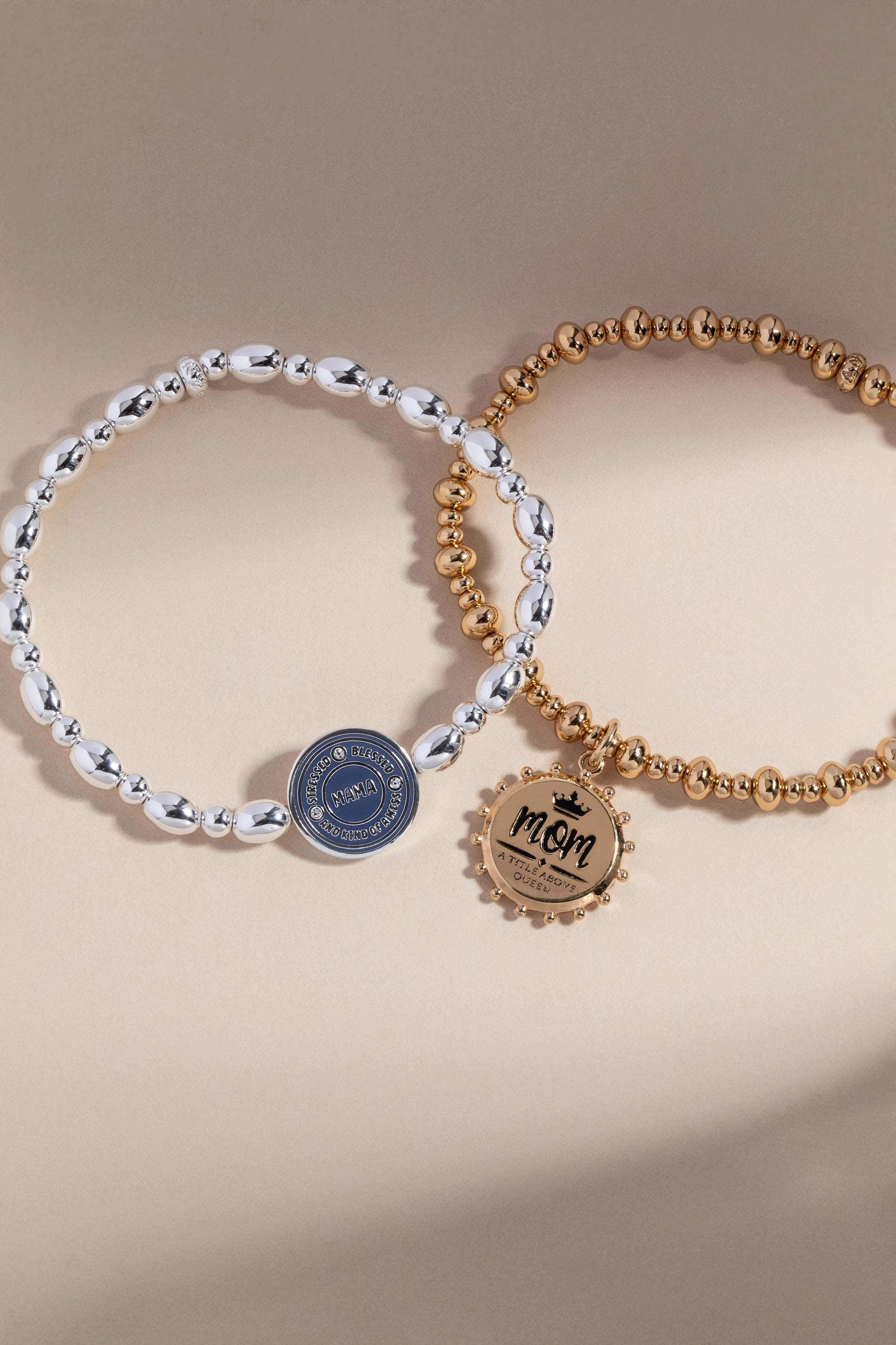 “mama — Stressed, Blessed And Kind Of A Mess” Stretch Bracelet
