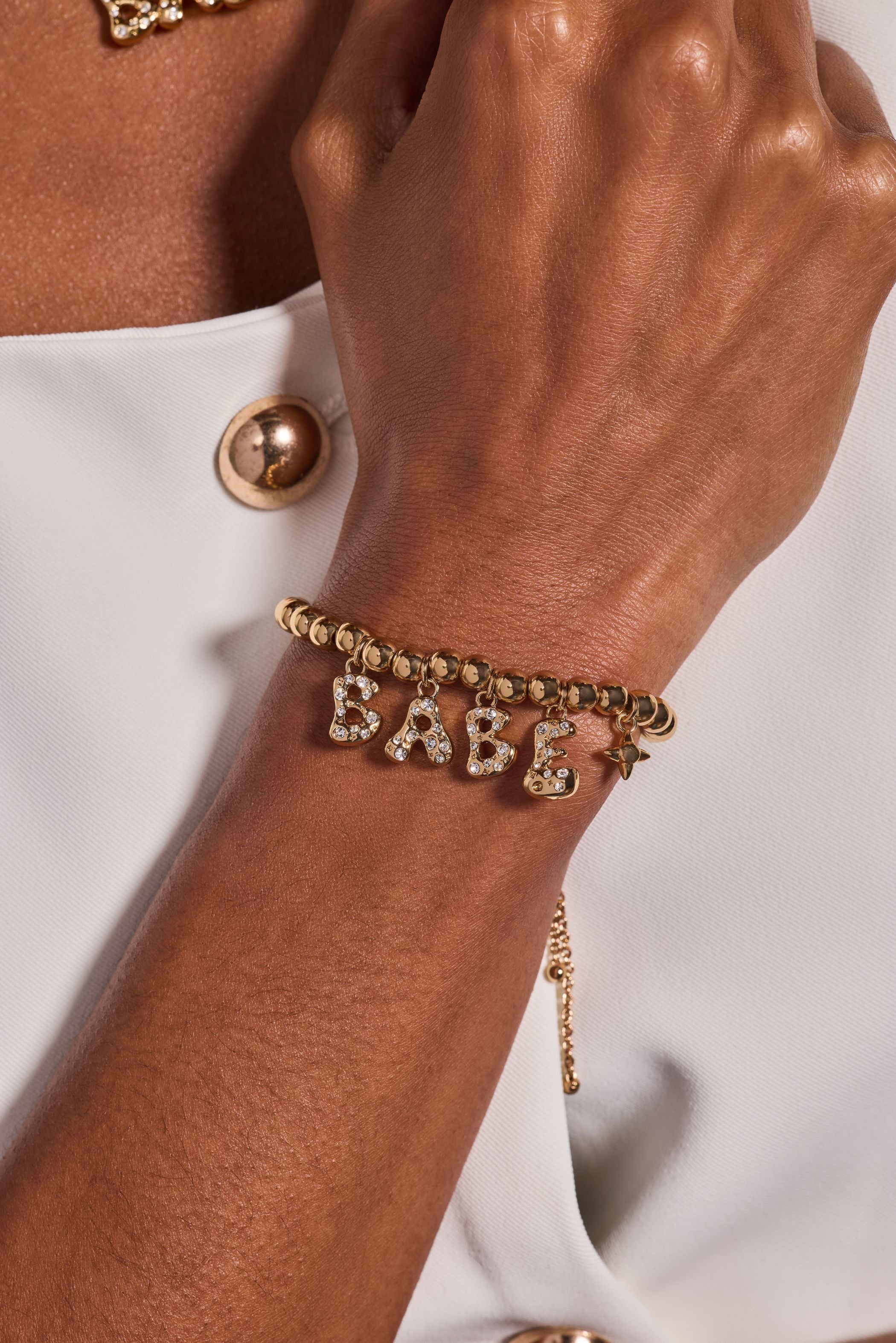 'babe' Bubble Beaded Bolo Bracelet