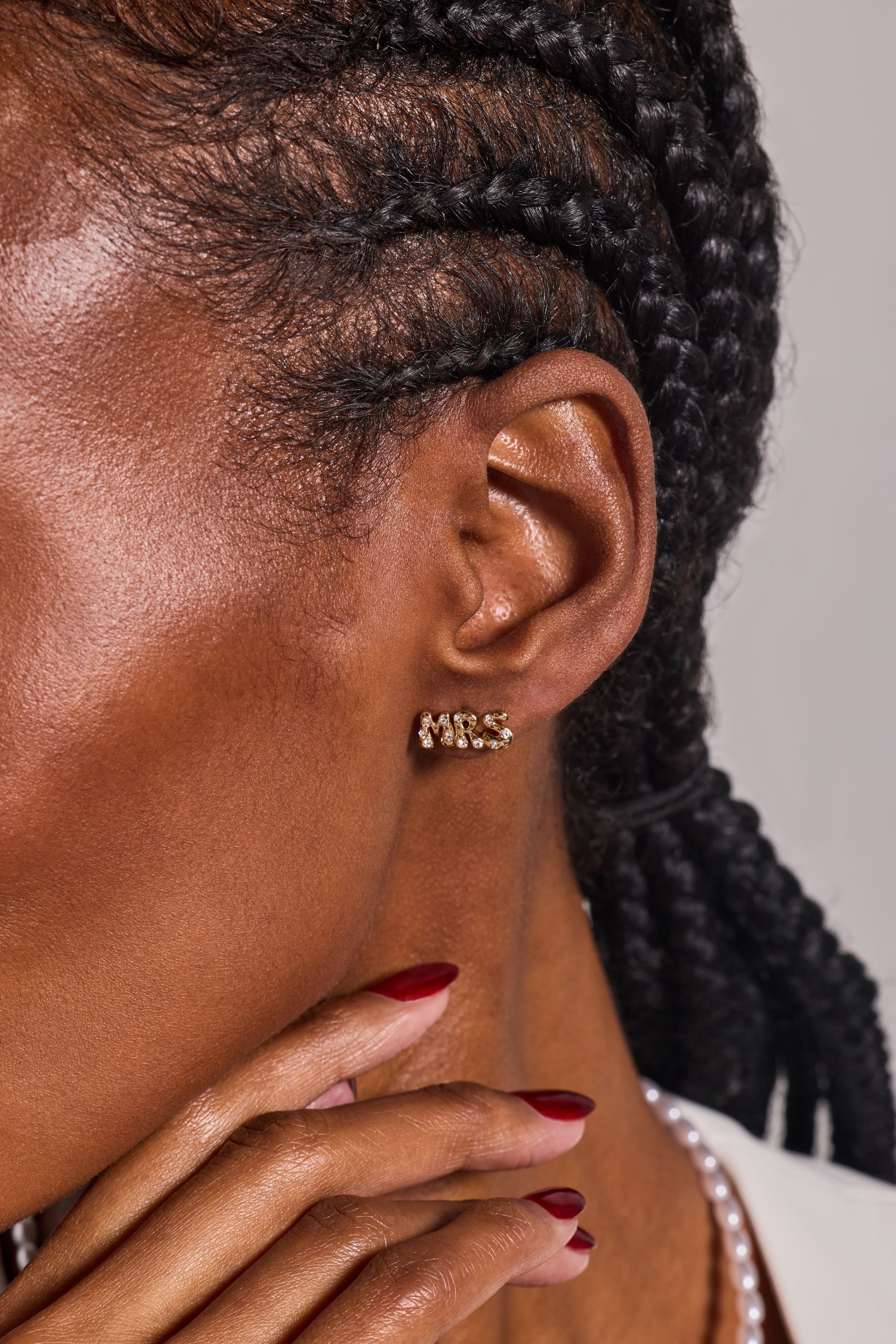 'mrs' Bubble Crystal Stud Earrings