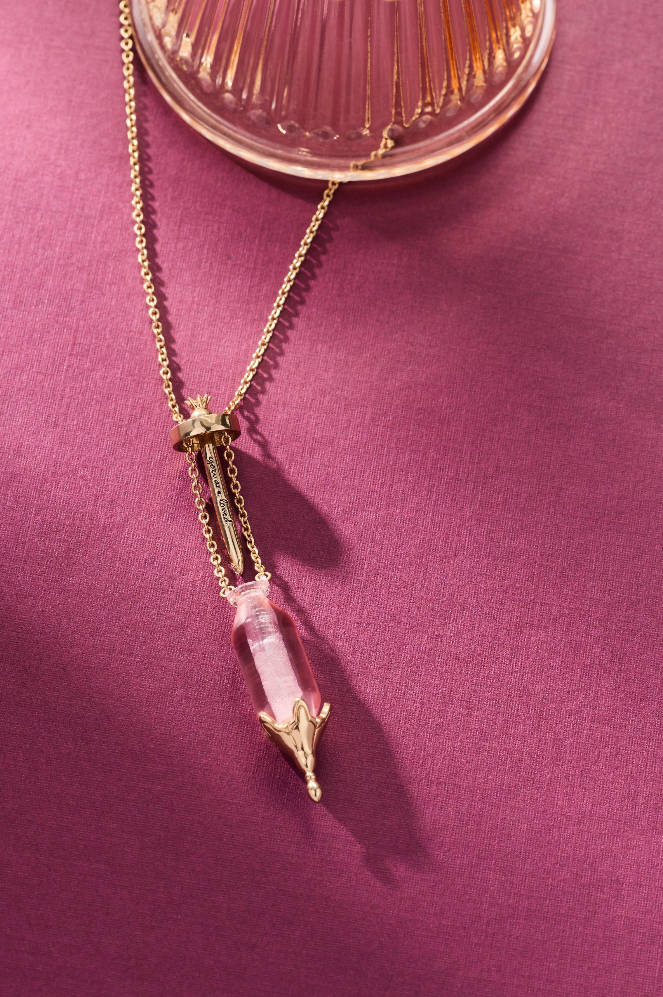 'you Are Loved' Potion Bottle Slider Necklace