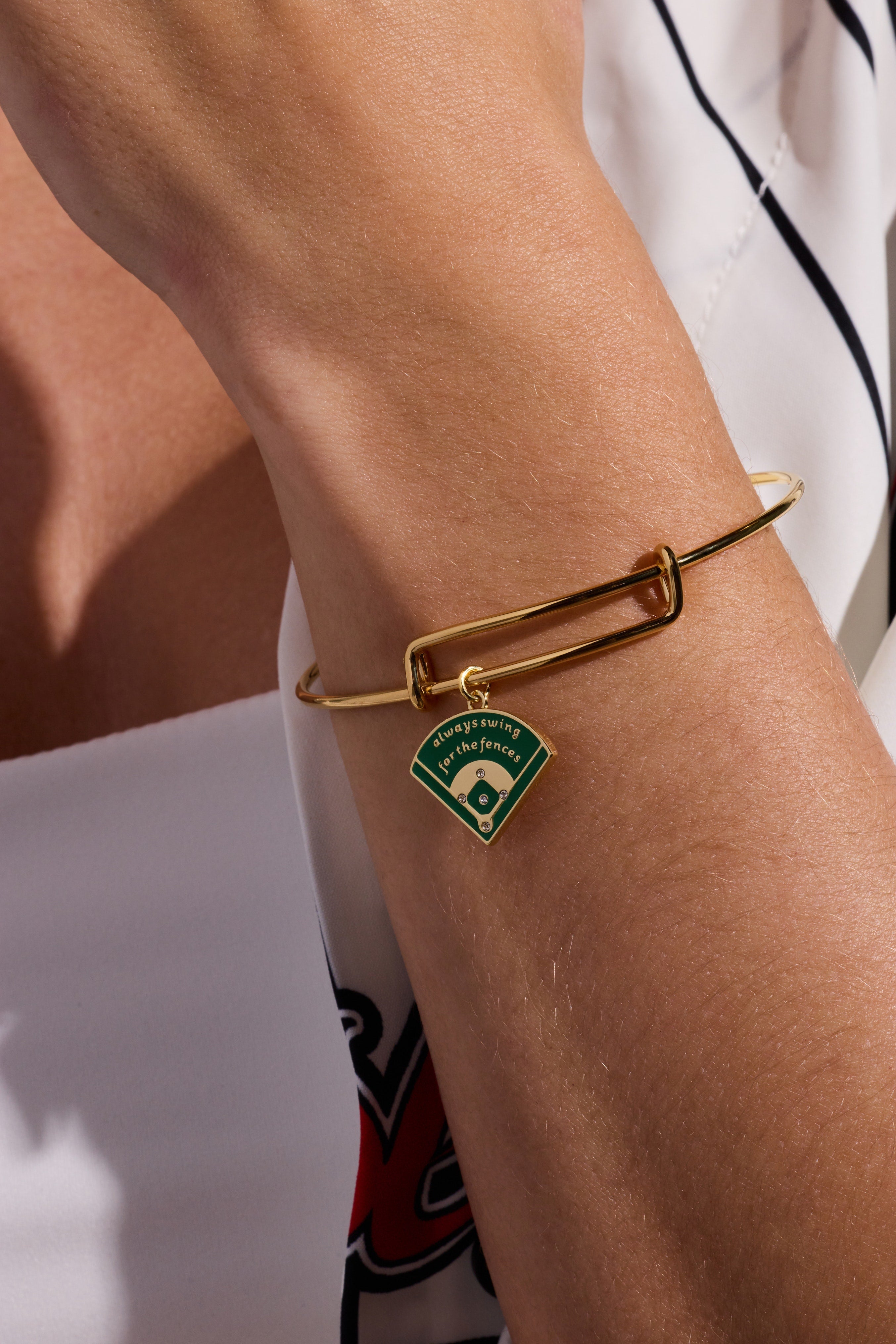"always Swing For The Fences" Charm Bangle