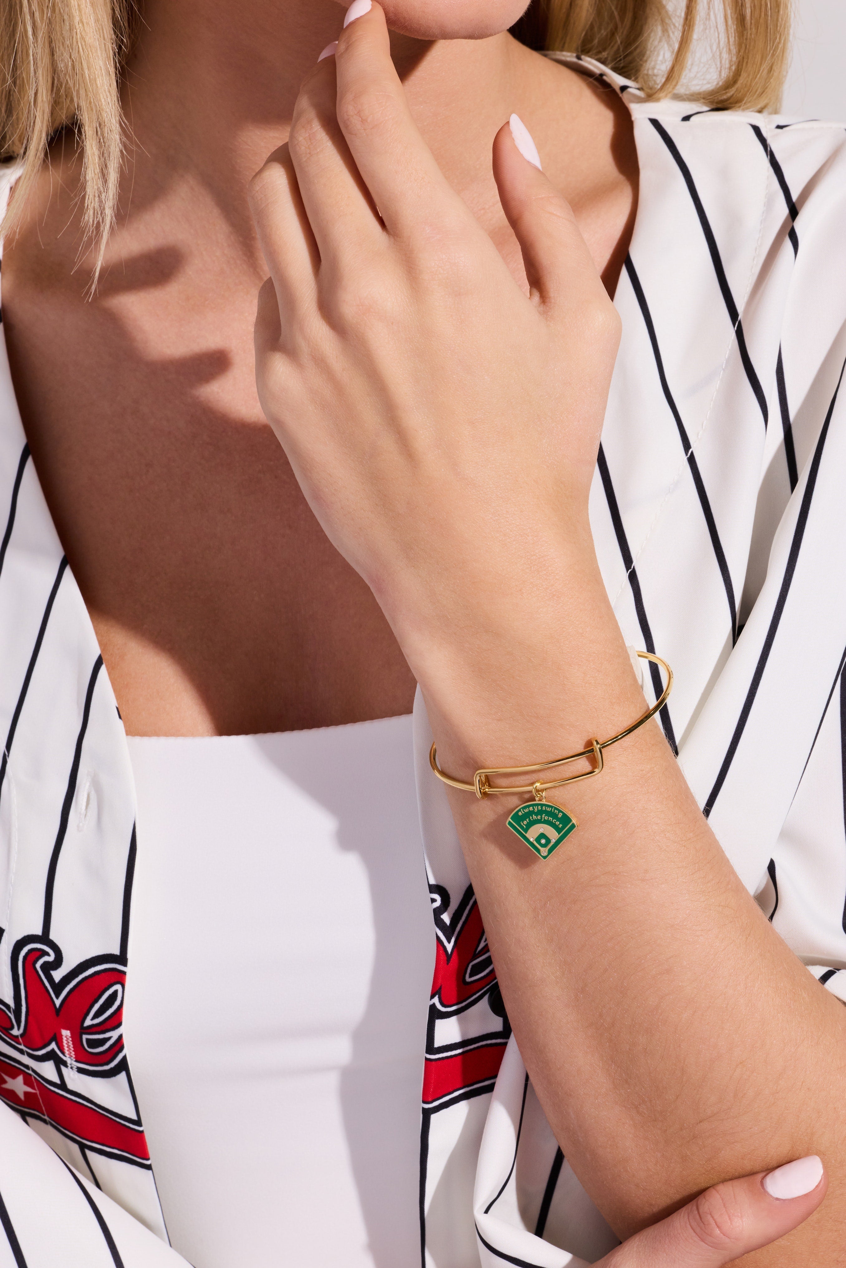 "always Swing For The Fences" Charm Bangle