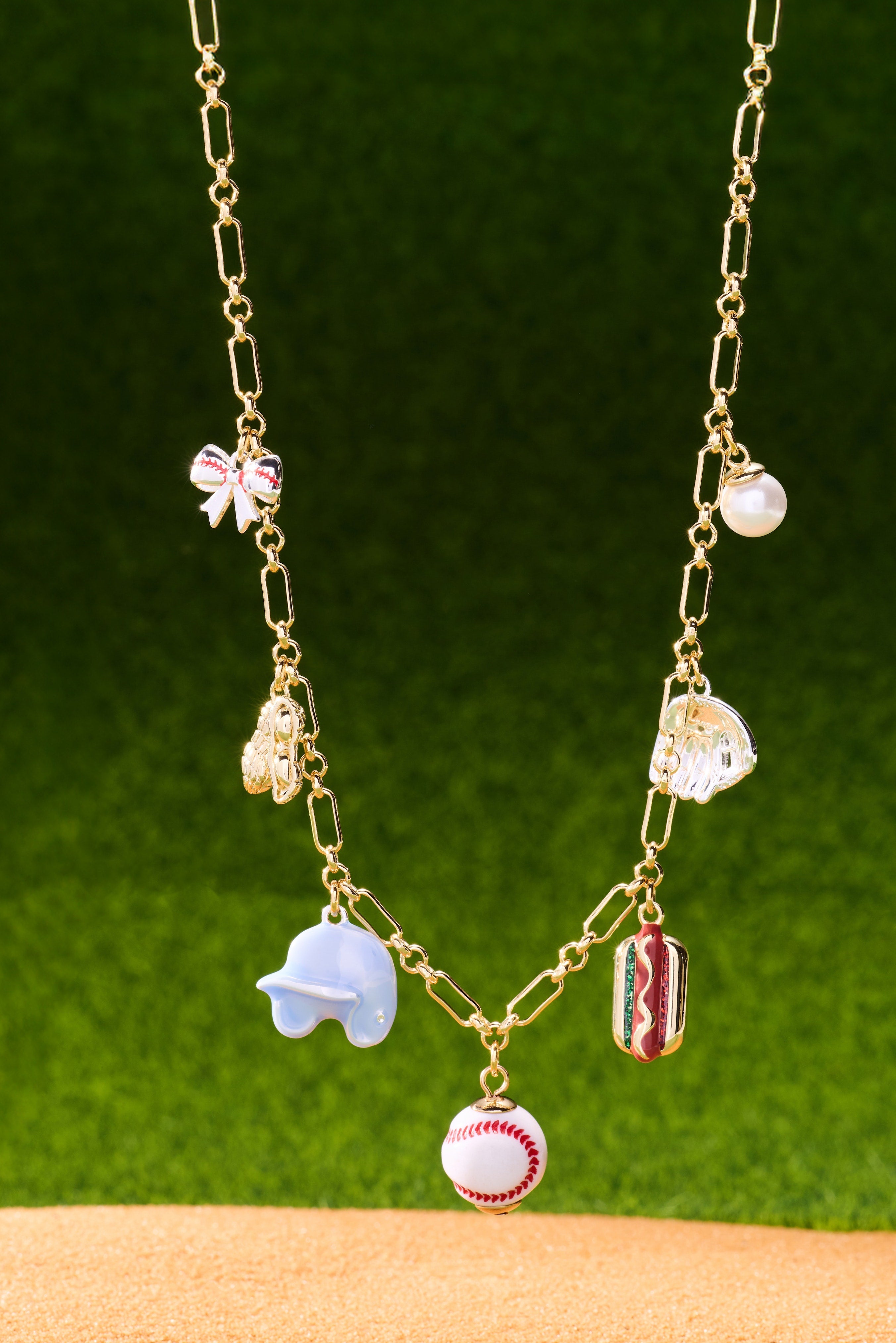'take Me Out To The Ballgame' Multi Charm Necklace