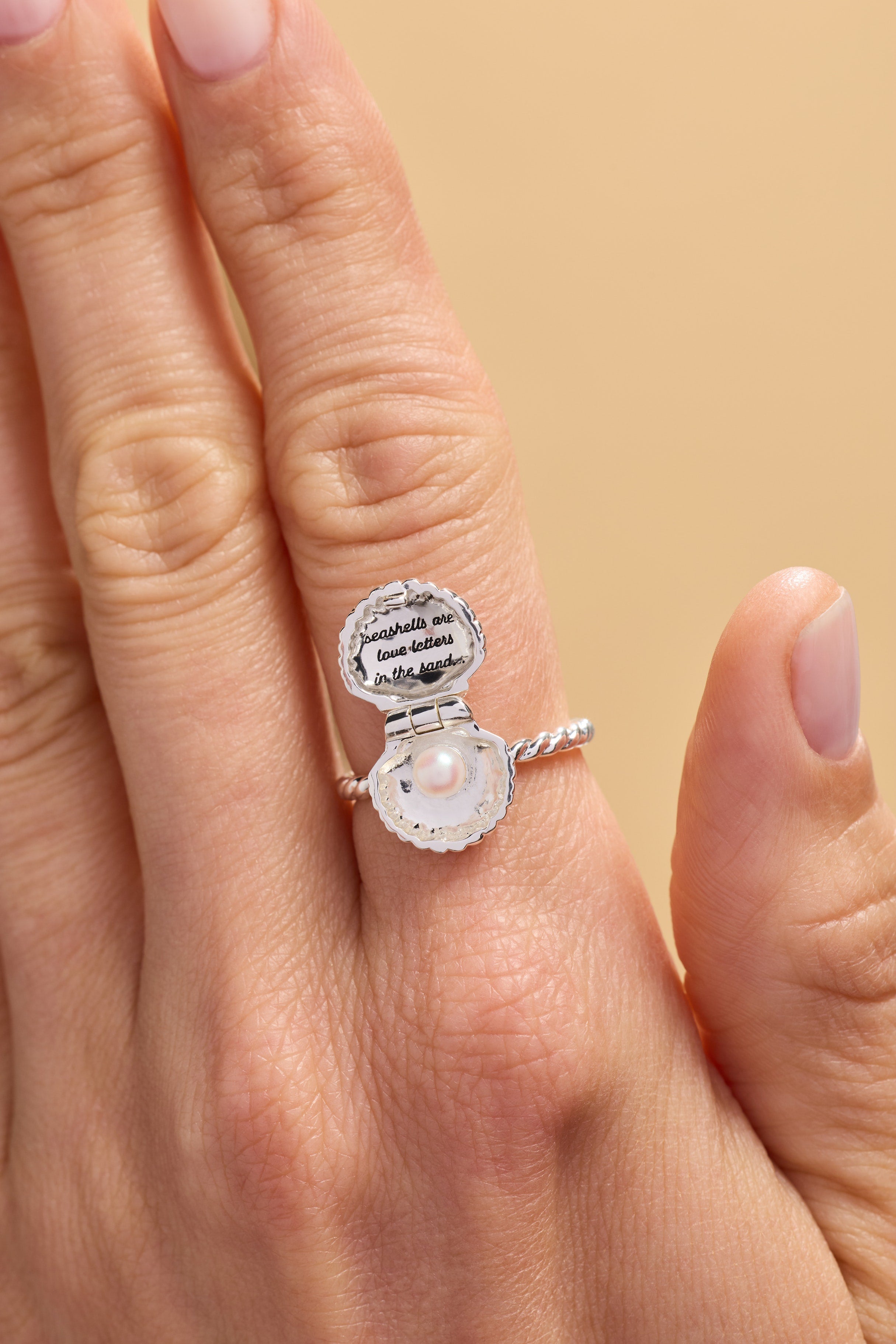 Salt + Sea 'seashells Are Love Letters In The Sand' Locket Ring