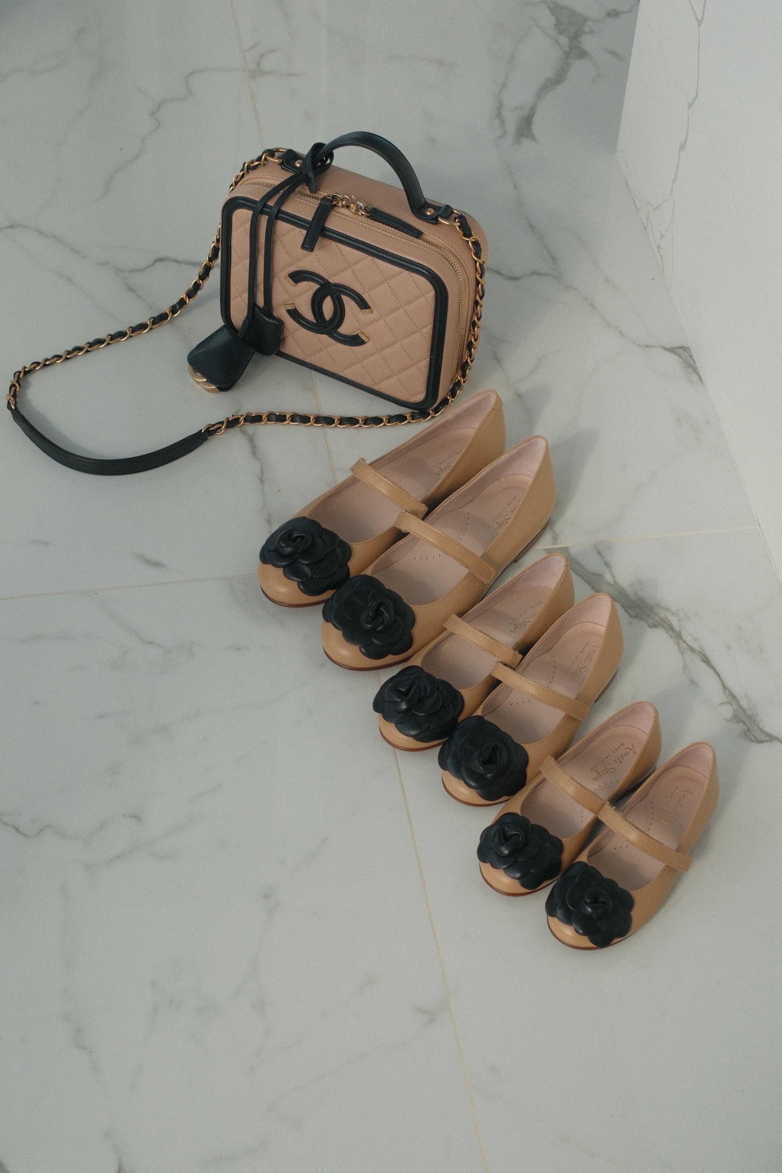 Camille- Women's Tan/black Leather Mary Jane Shoes