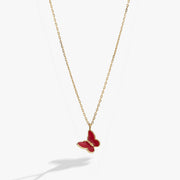 Pink Enamel Butterfly Necklace