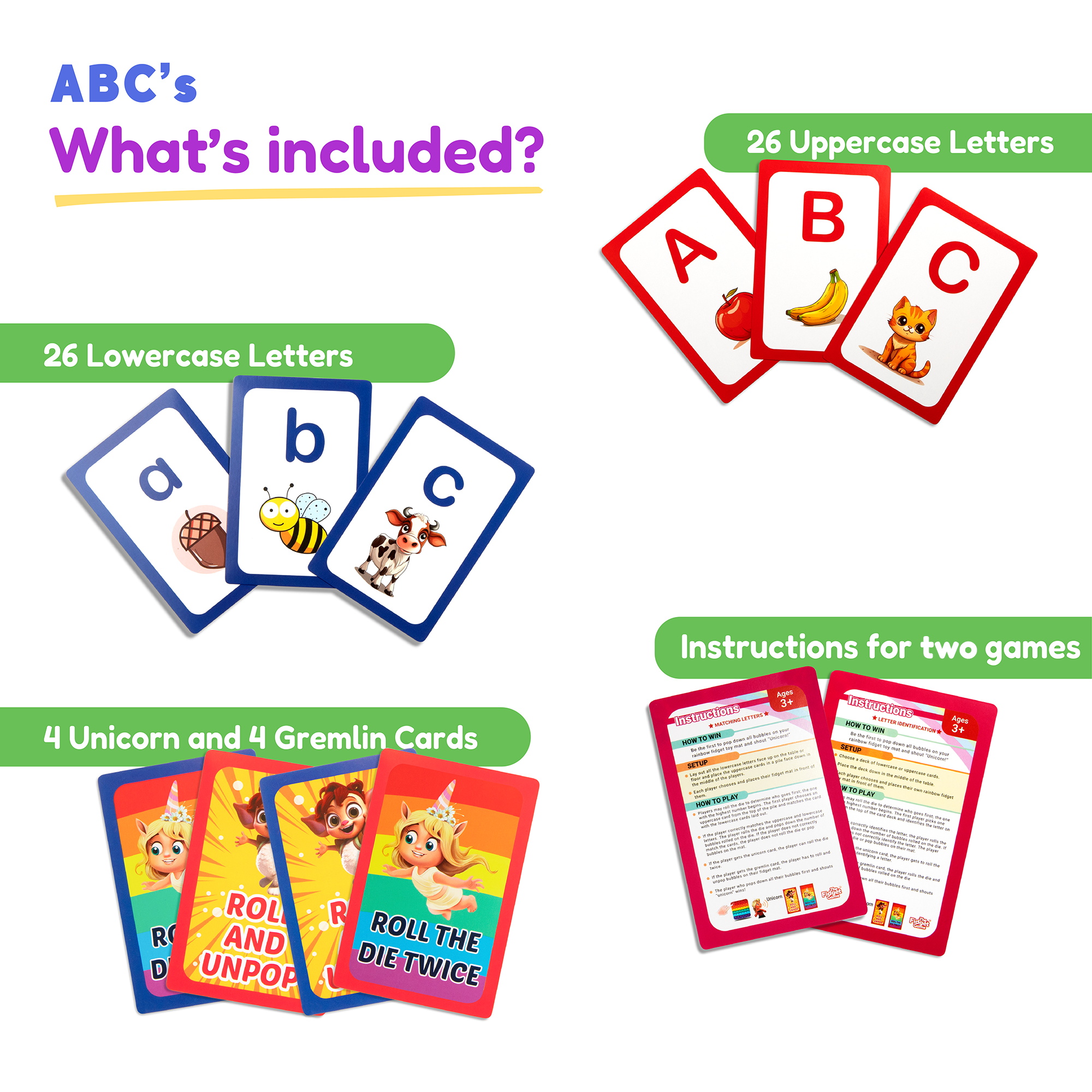 Abc: Learn Uppercase & Lowercase Letters Card Pack