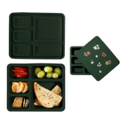Silicone Bento Box Mini Floral Hunter Green