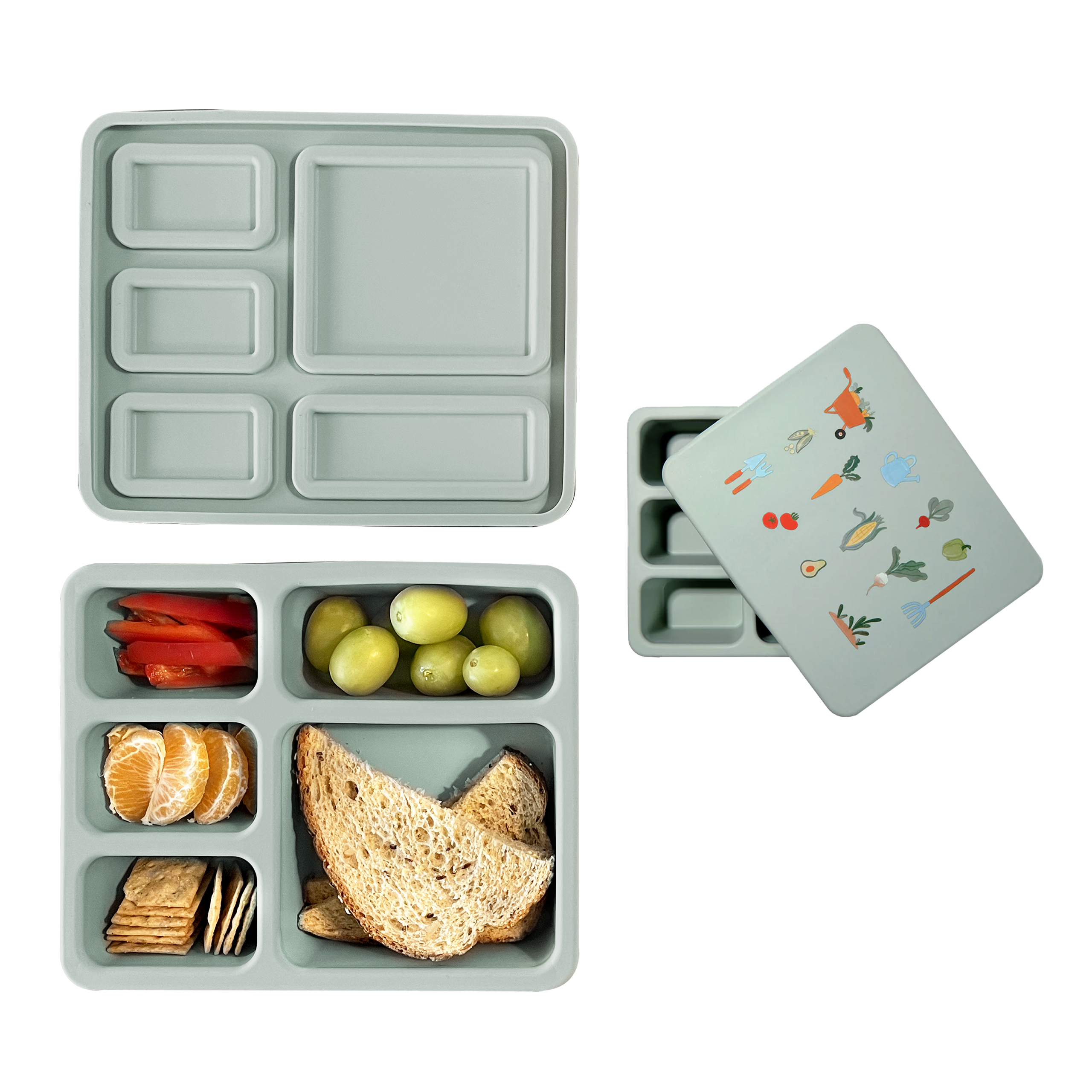 Silicone Bento Box Veggie Garden Robin's Egg Blue