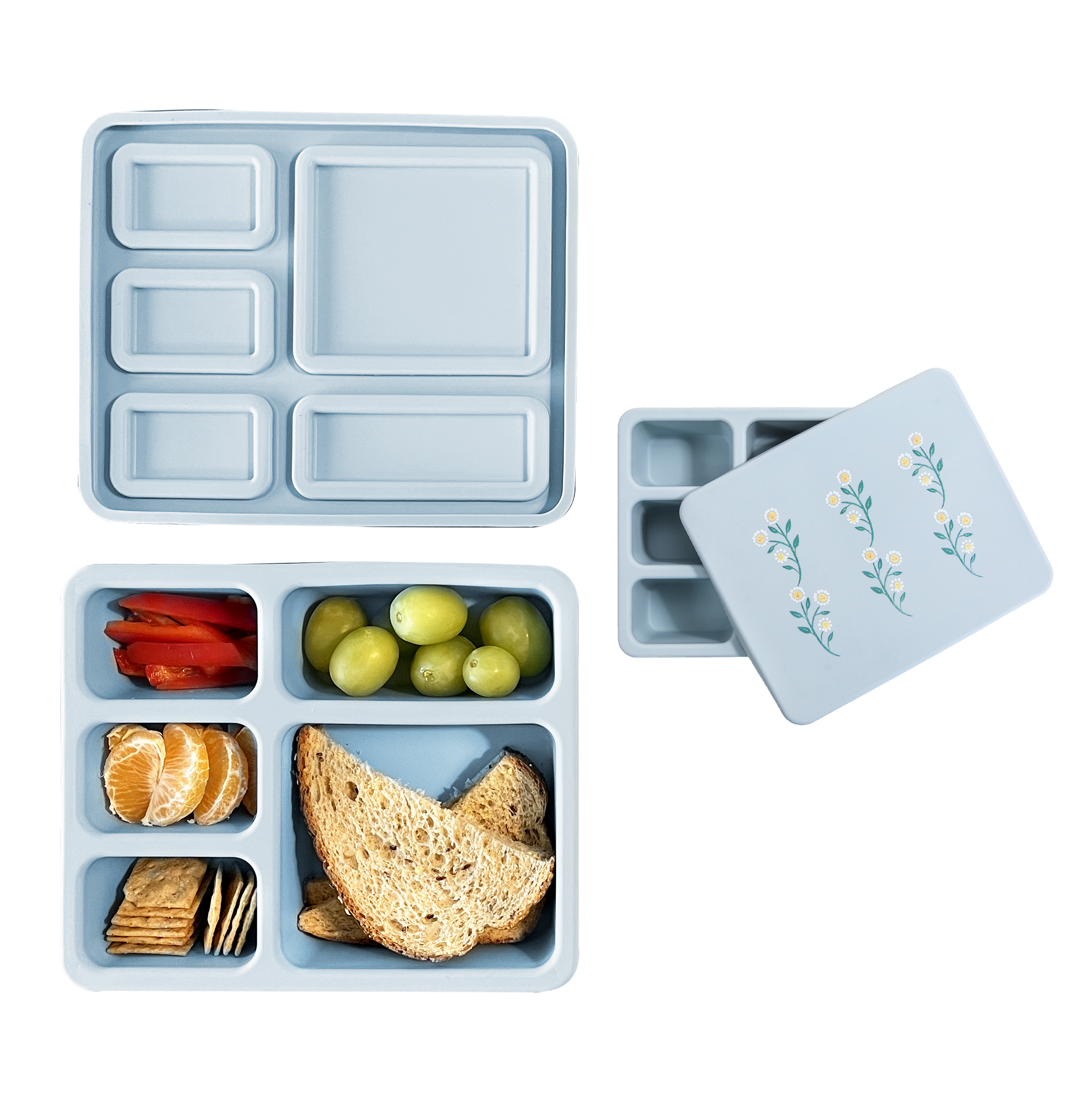 Silicone Bento Box Wildflower Chambray Blue