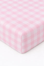 Light Pink Checkered Crib Sheet