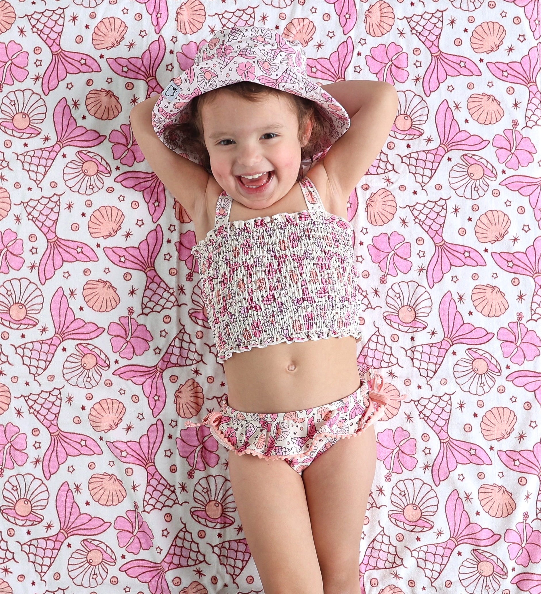 Magical Mermaid Dream Smocked Tankini Two Piece Swim Suit