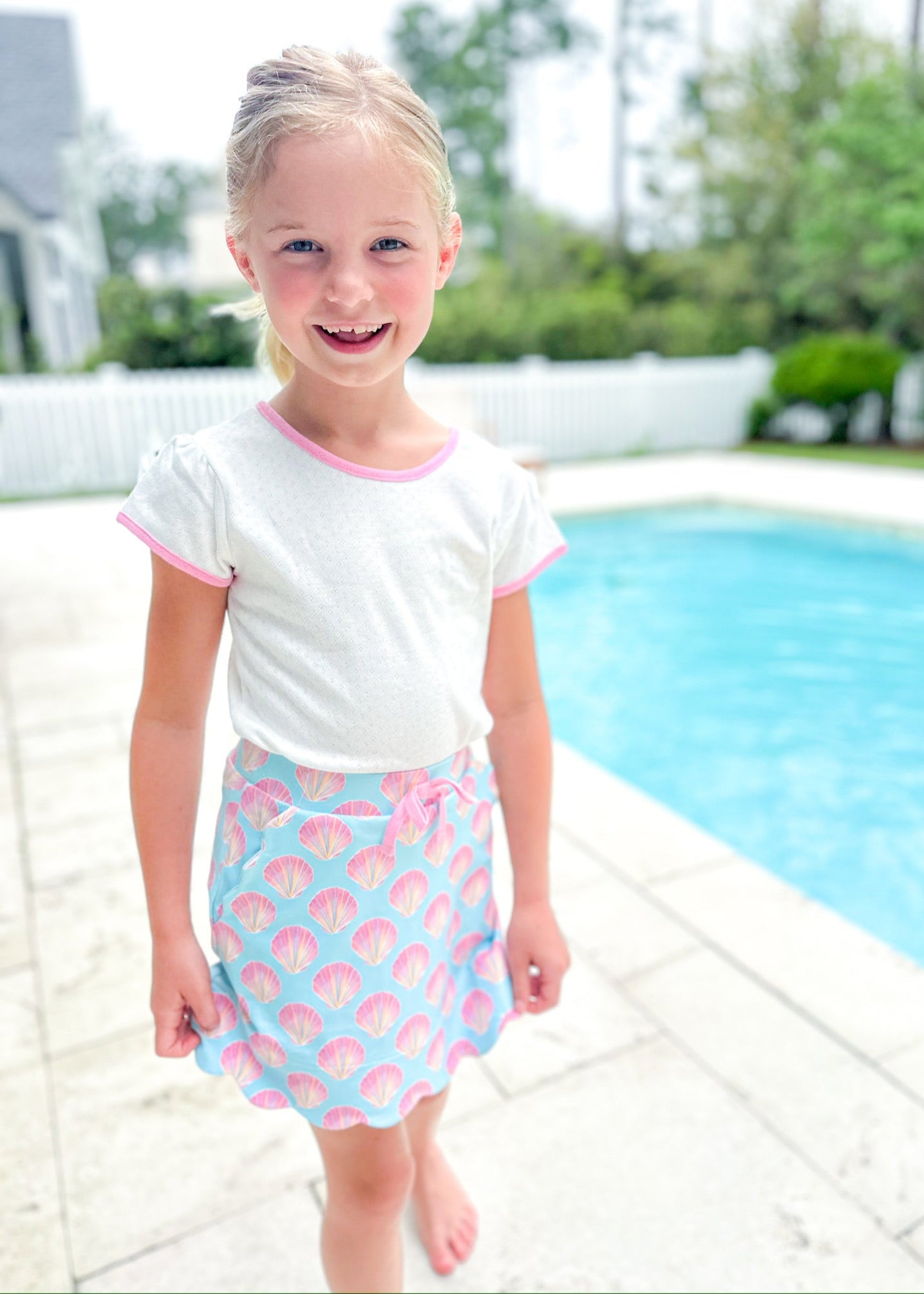 White And Pink Ringer Tee