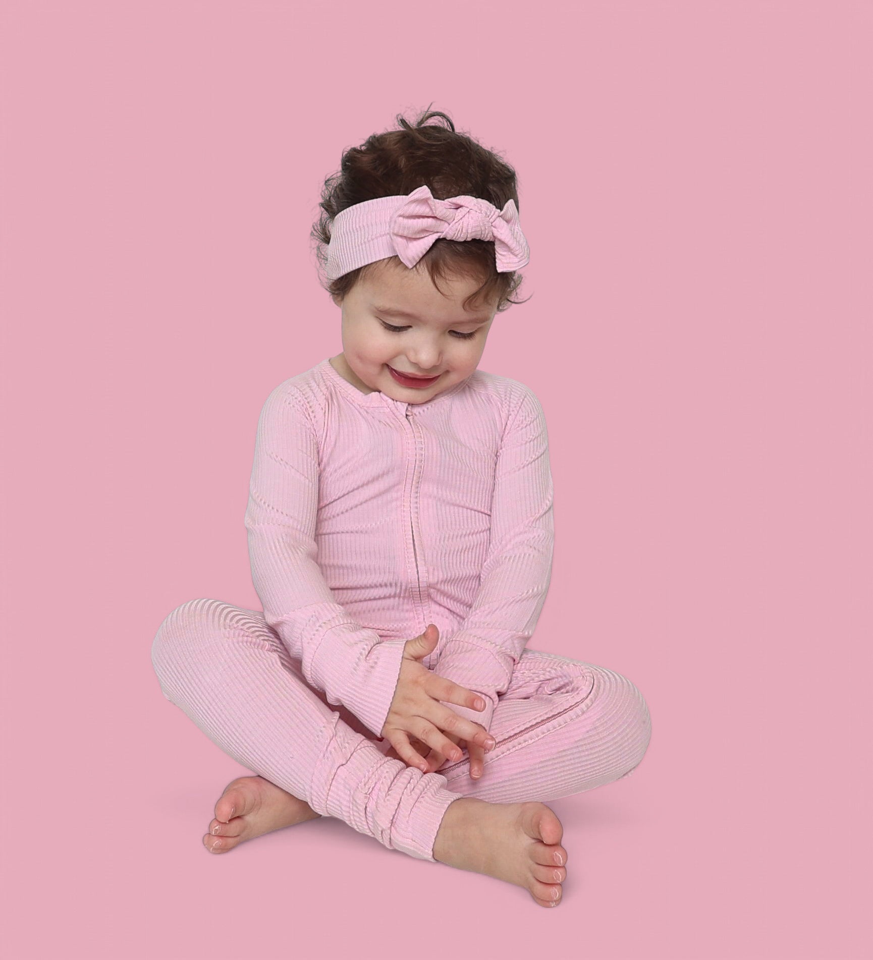 Pink Rose Rib Dream Romper