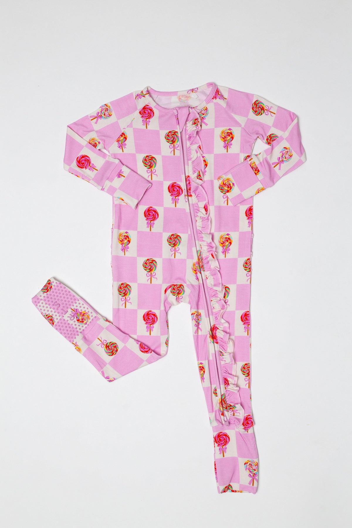 My First Lollipop Bamboo Onesie: Buttery Soft Pink Romper
