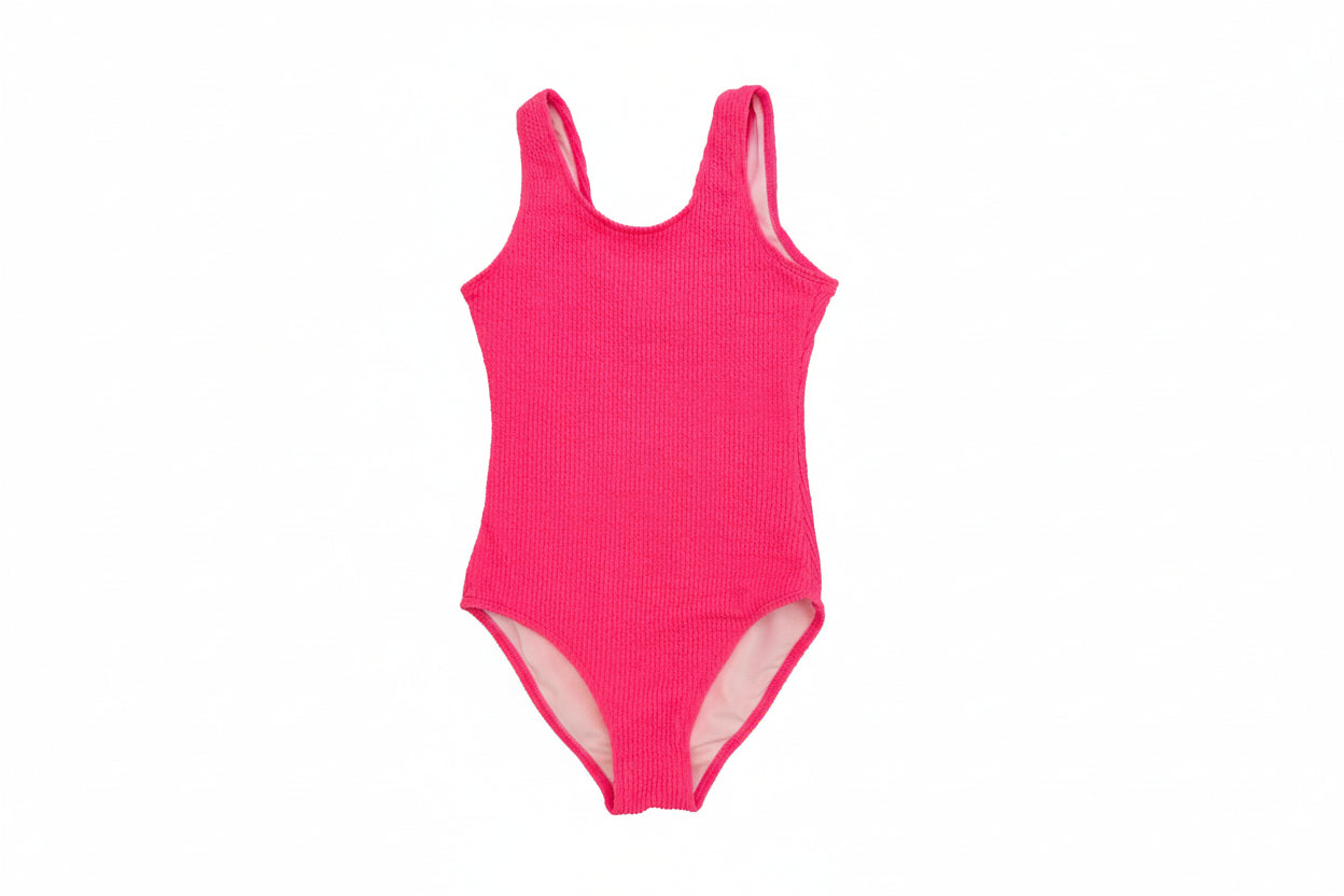 Tweenstyle - Hot Pink Crinkle One Piece Swimsuit