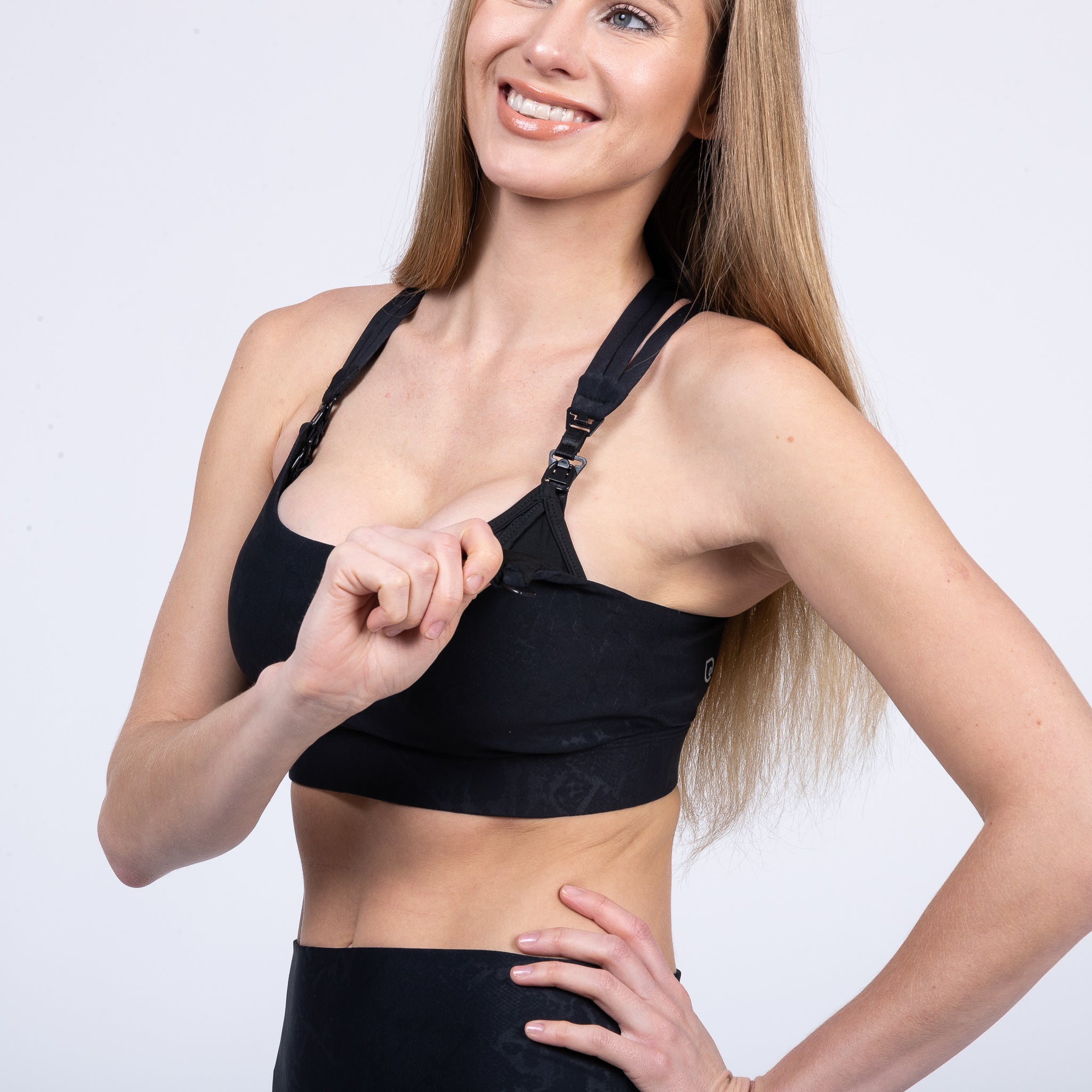 Chloé 4 Running Nursing & Pumping Sports Bra (metallic Snake Noir)