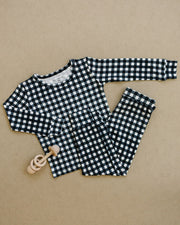 Bamboo Two Piece Set | Black Gingham